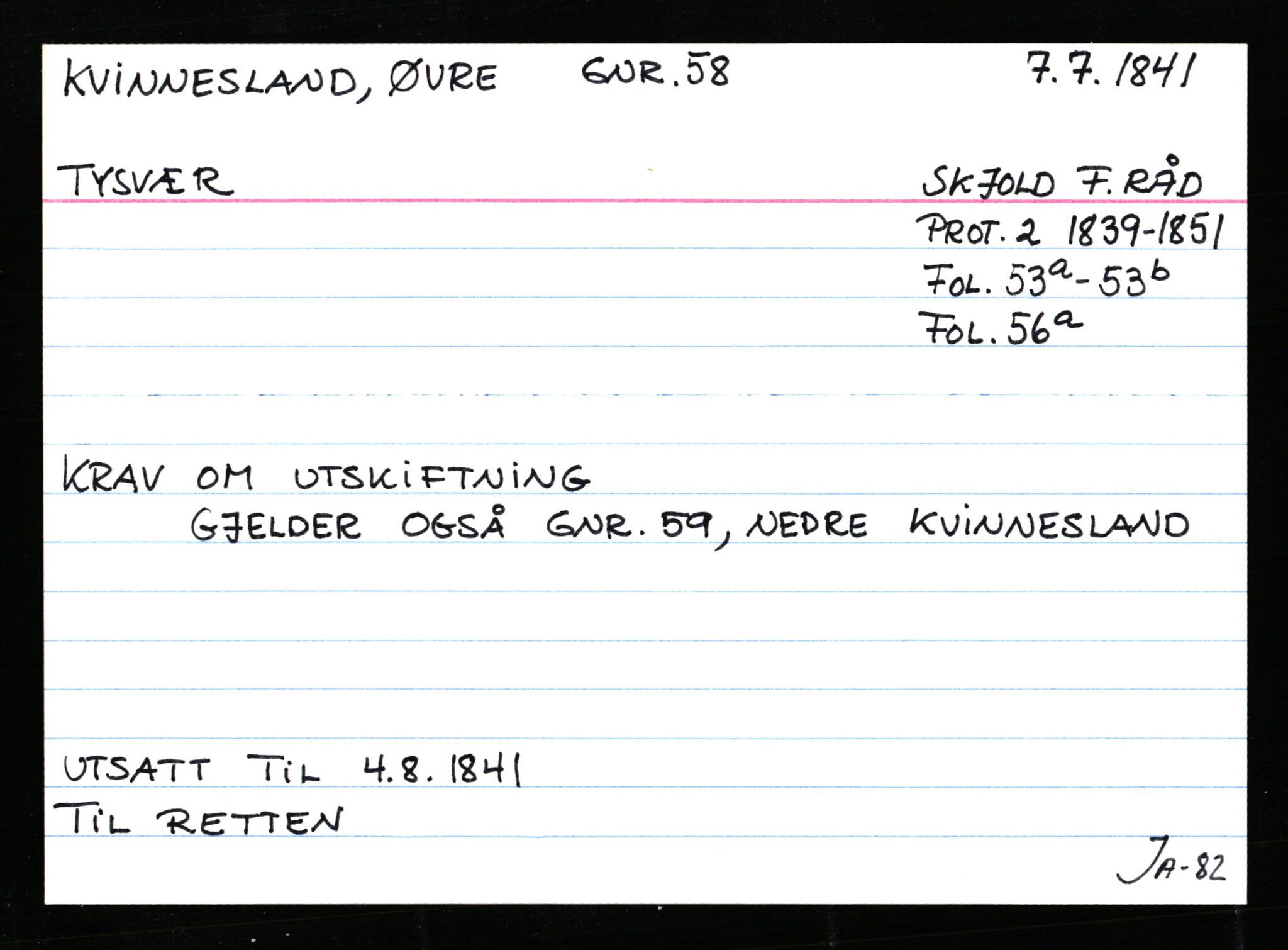 Statsarkivet i Stavanger, AV/SAST-A-101971/03/Y/Ym/L0033: Åstedskort sortert etter gårdsnavn: Kvelland - Lagestranden, 1600-1950, p. 181