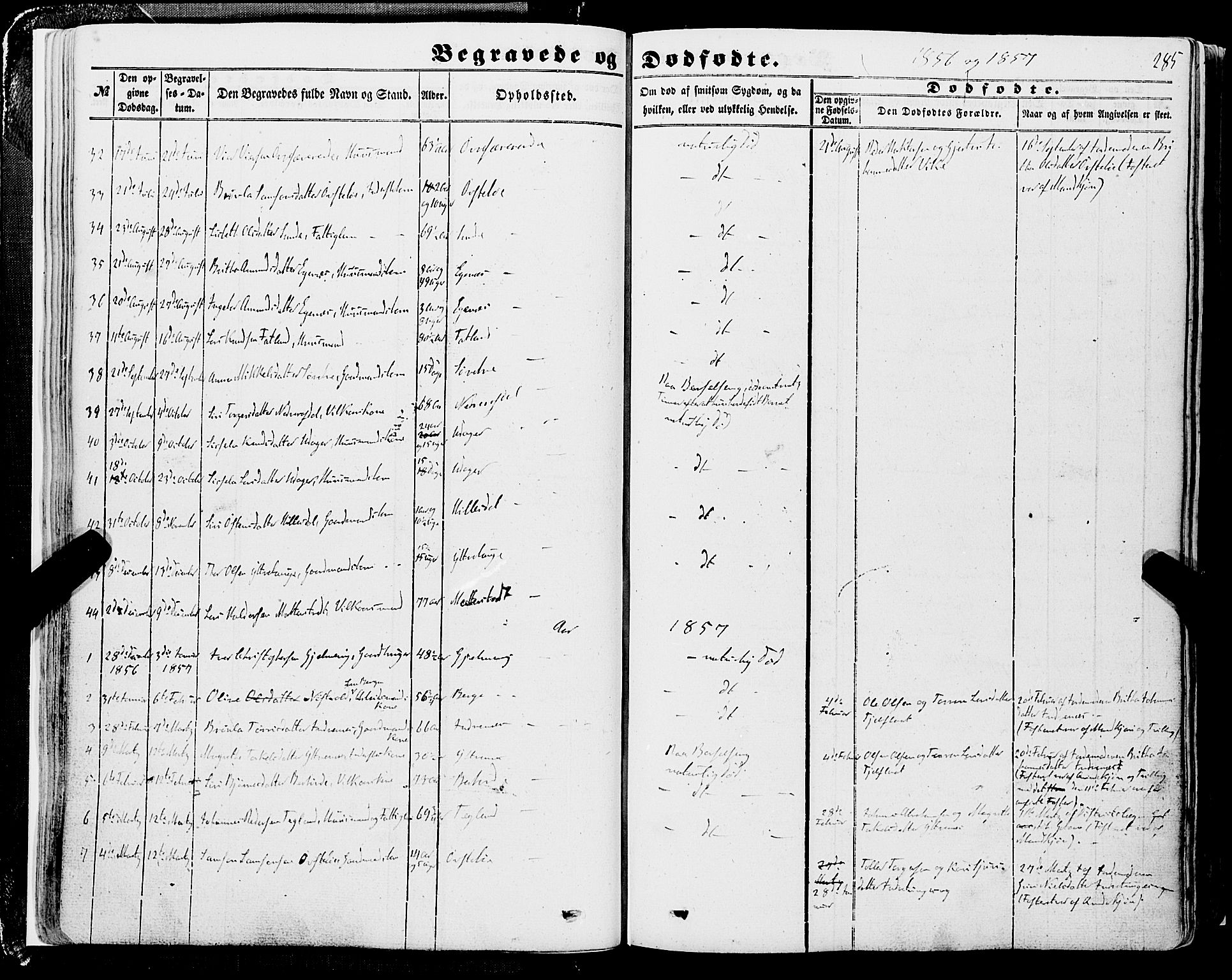 Skånevik sokneprestembete, SAB/A-77801/H/Haa: Parish register (official) no. A 5II, 1848-1869, p. 285