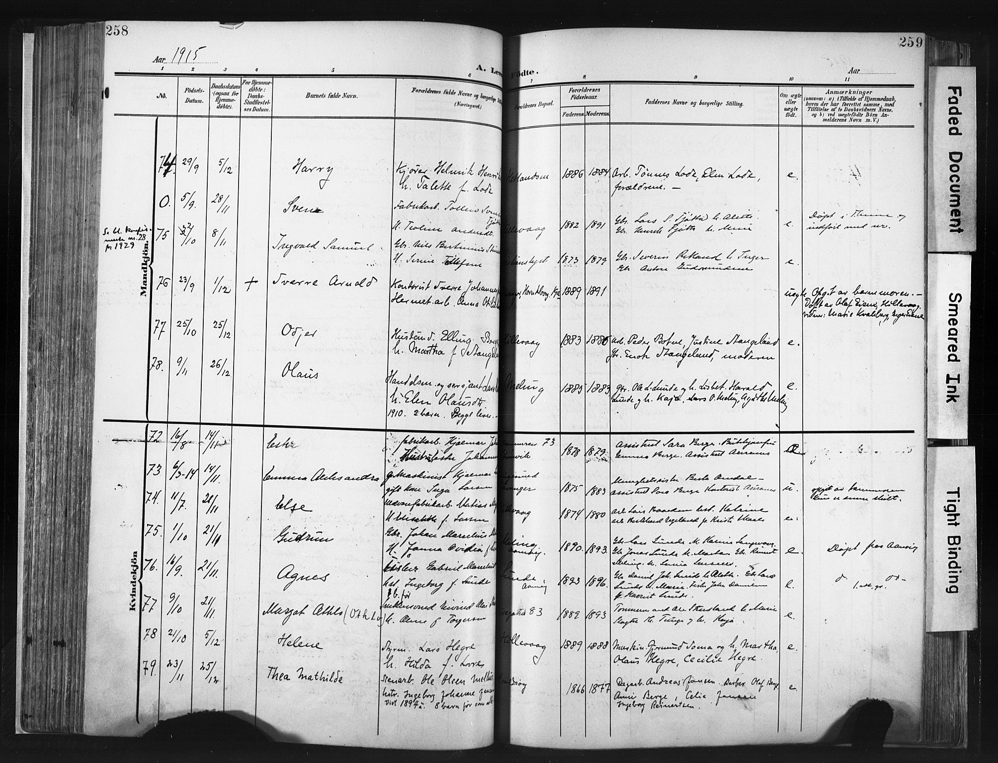 Hetland sokneprestkontor, AV/SAST-A-101826/30/30BA/L0013: Parish register (official) no. A 13, 1904-1918, p. 258-259