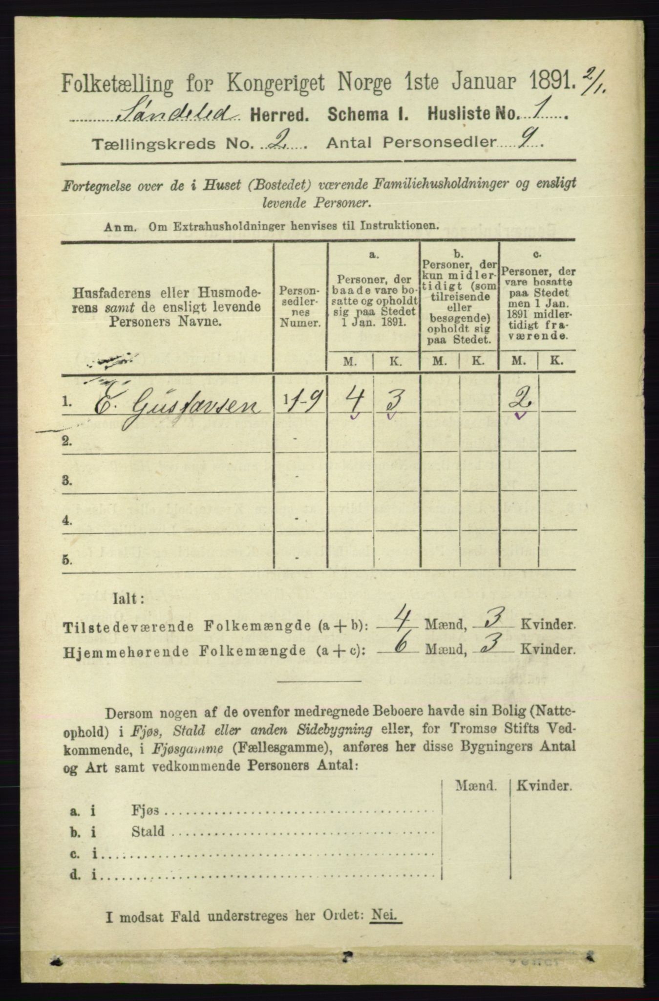 RA, 1891 census for 0913 Søndeled, 1891, p. 351