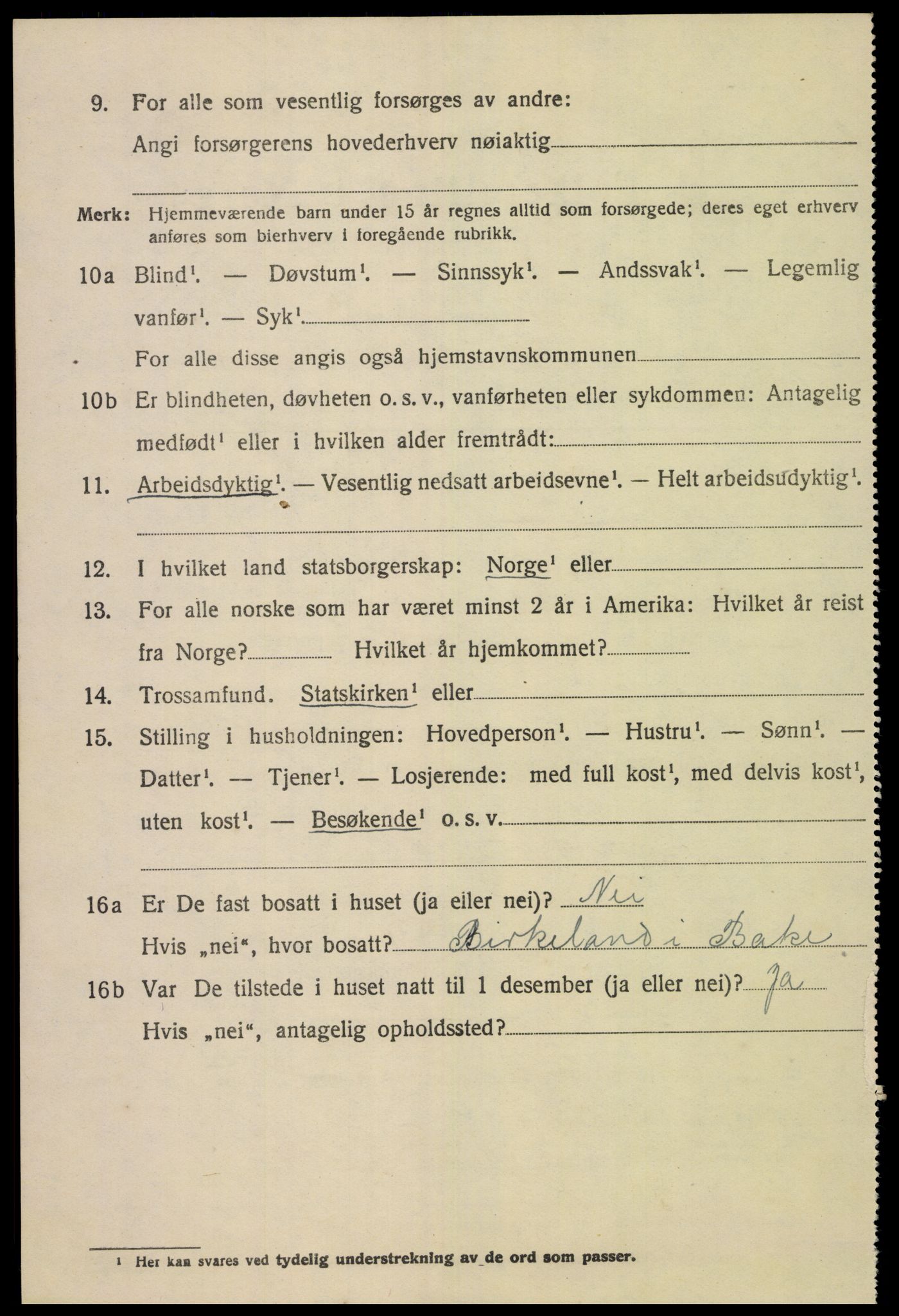 SAK, 1920 census for Bakke, 1920, p. 2375