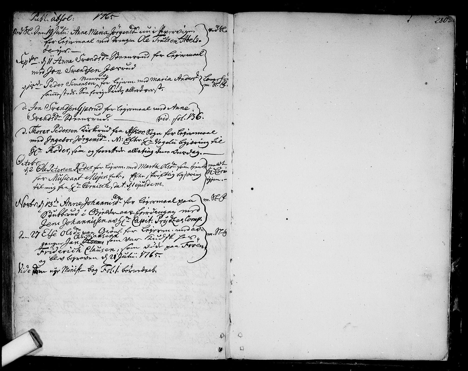 Aker prestekontor kirkebøker, AV/SAO-A-10861/F/L0008: Parish register (official) no. 8, 1749-1765, p. 280