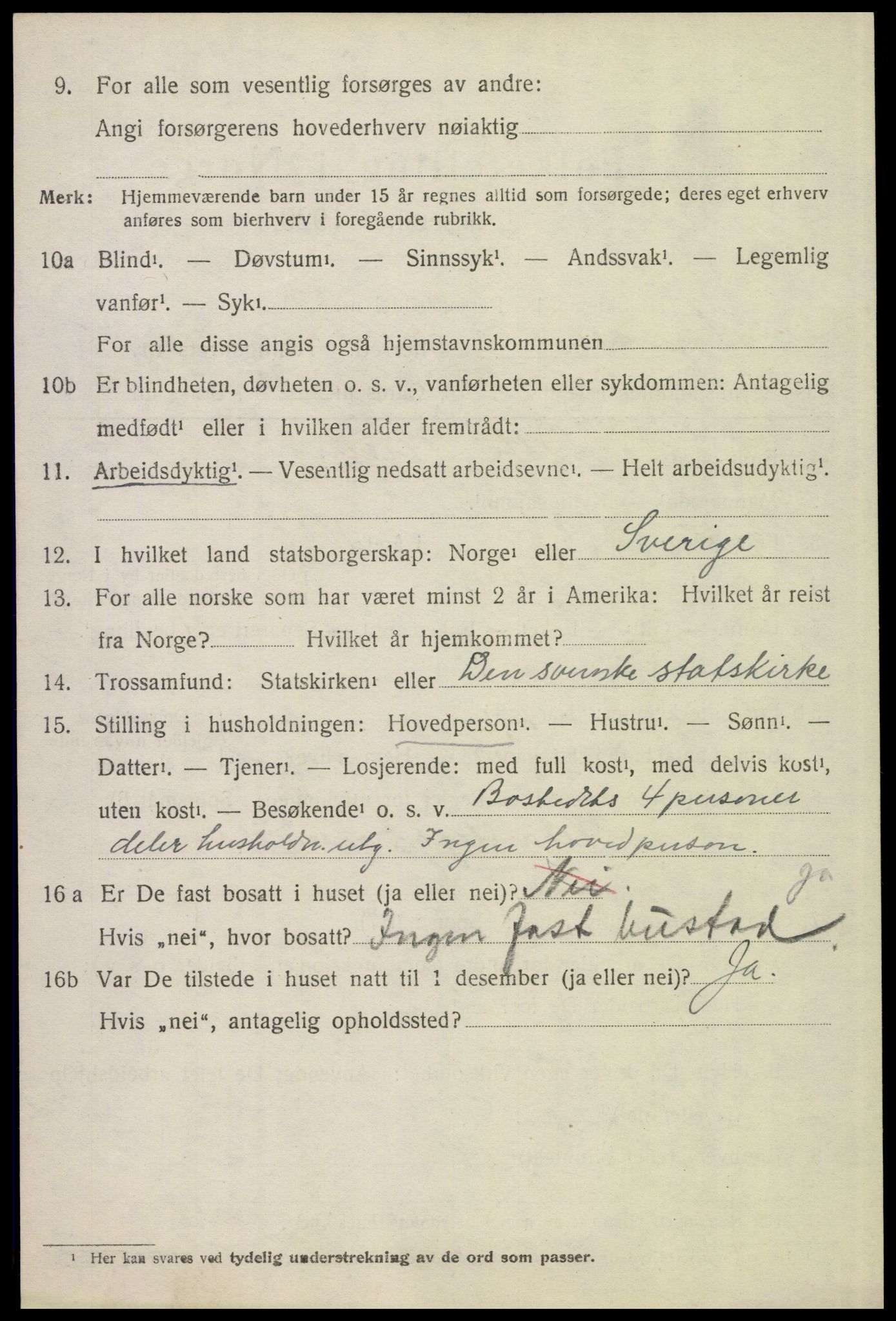 SAH, 1920 census for Tynset, 1920, p. 2897