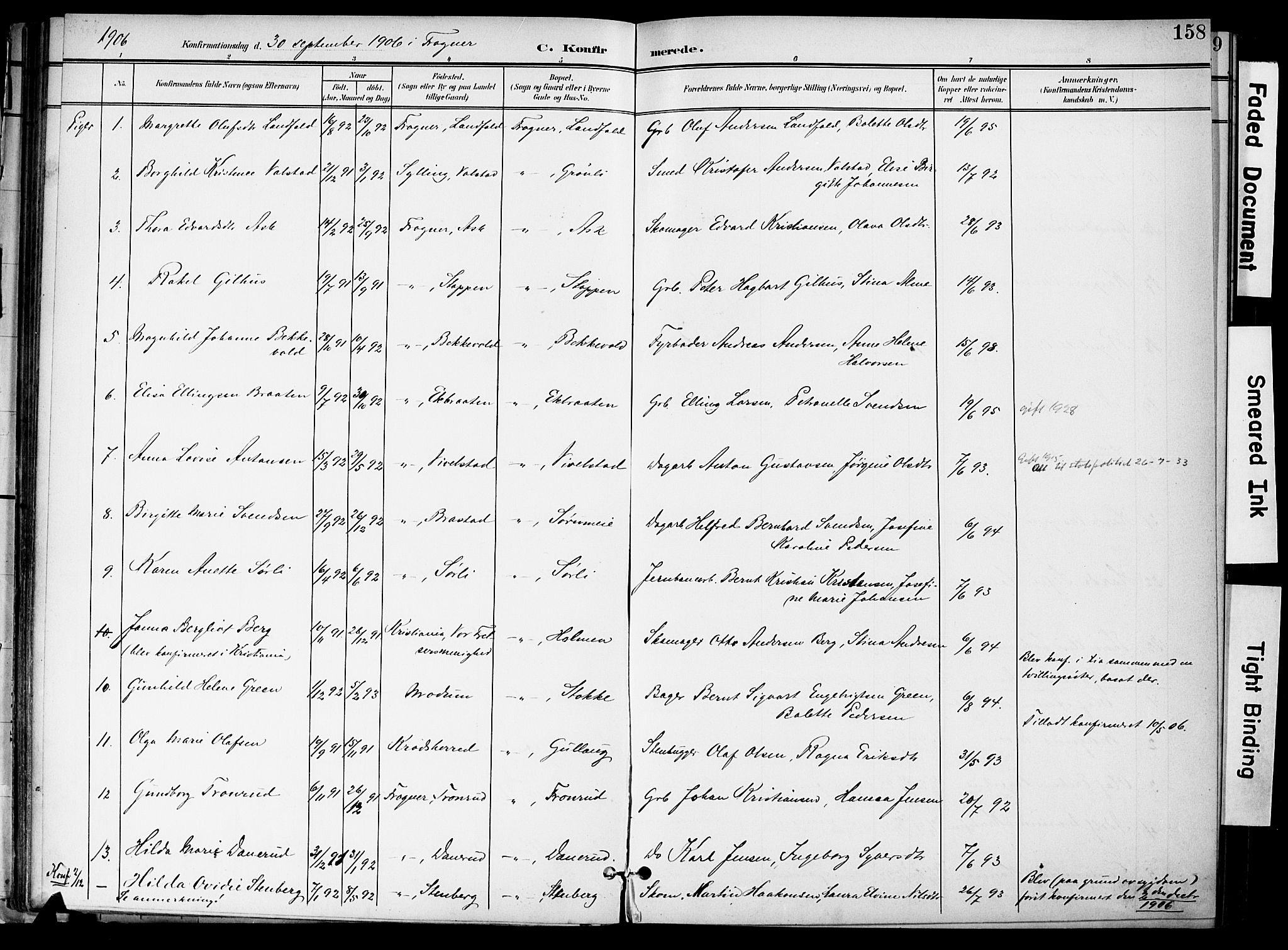 Lier kirkebøker, AV/SAKO-A-230/F/Fa/L0017: Parish register (official) no. I 17, 1901-1908, p. 158