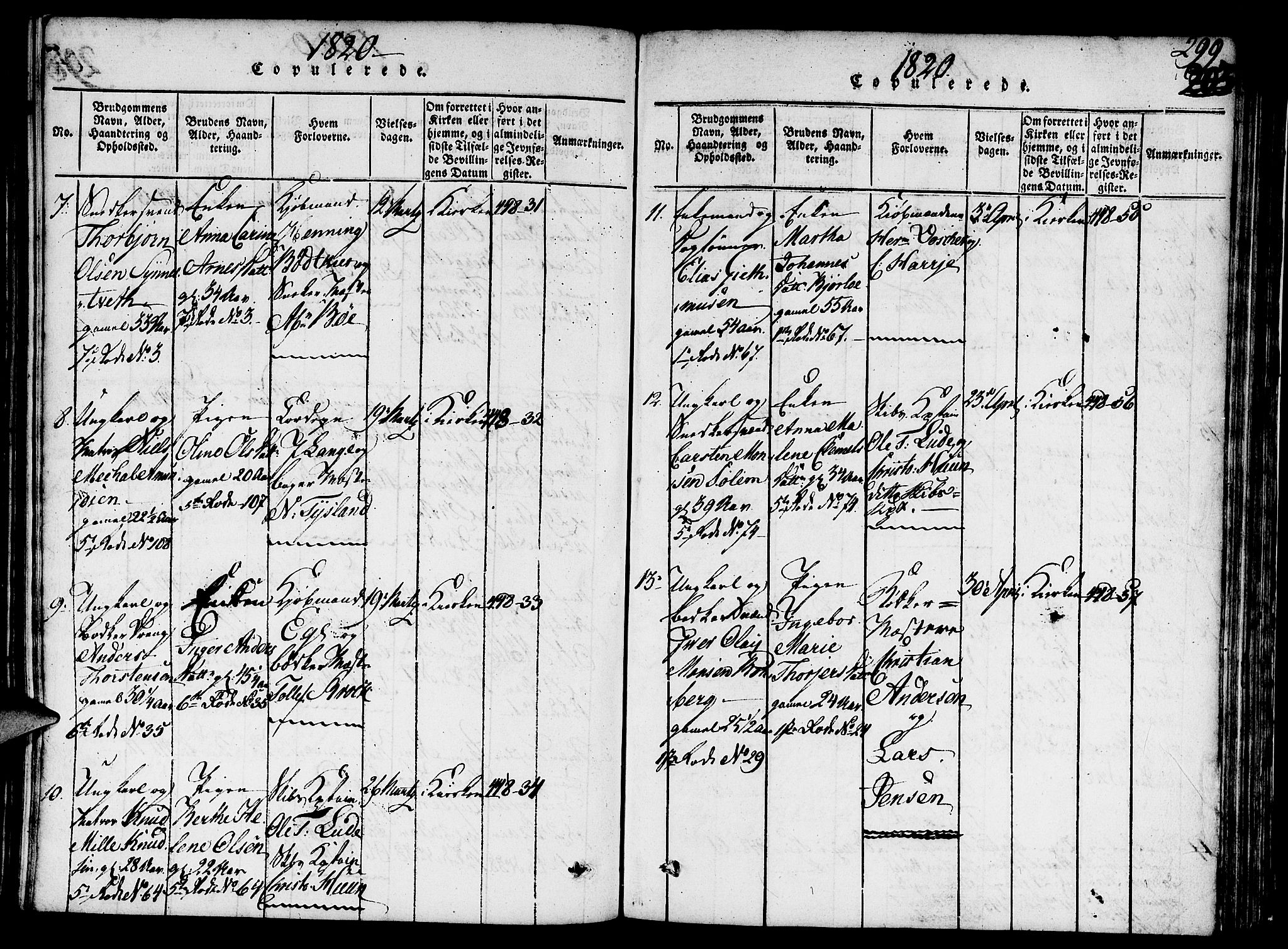 Nykirken Sokneprestembete, AV/SAB-A-77101/H/Hab/L0003: Parish register (copy) no. A 4, 1816-1821, p. 299