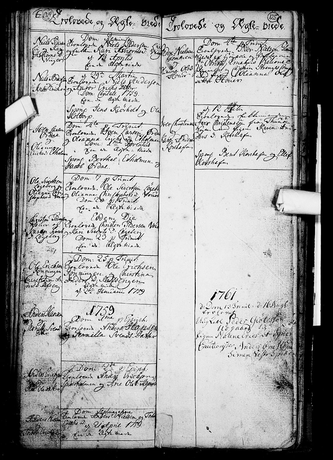 Hvaler prestekontor Kirkebøker, SAO/A-2001/F/Fa/L0002: Parish register (official) no. I 2, 1749-1816, p. 124-125