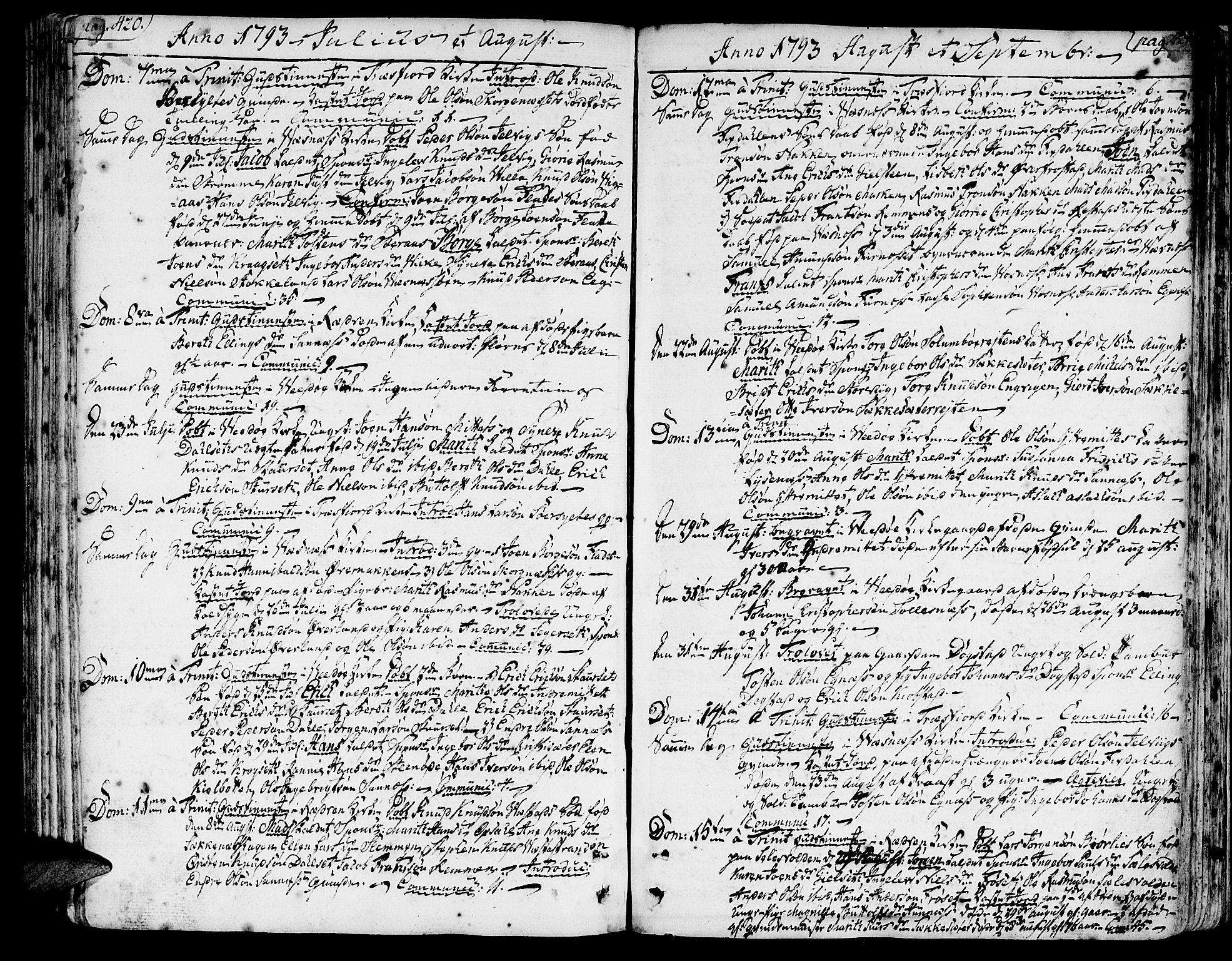 Ministerialprotokoller, klokkerbøker og fødselsregistre - Møre og Romsdal, AV/SAT-A-1454/547/L0600: Parish register (official) no. 547A02, 1765-1799, p. 420-421