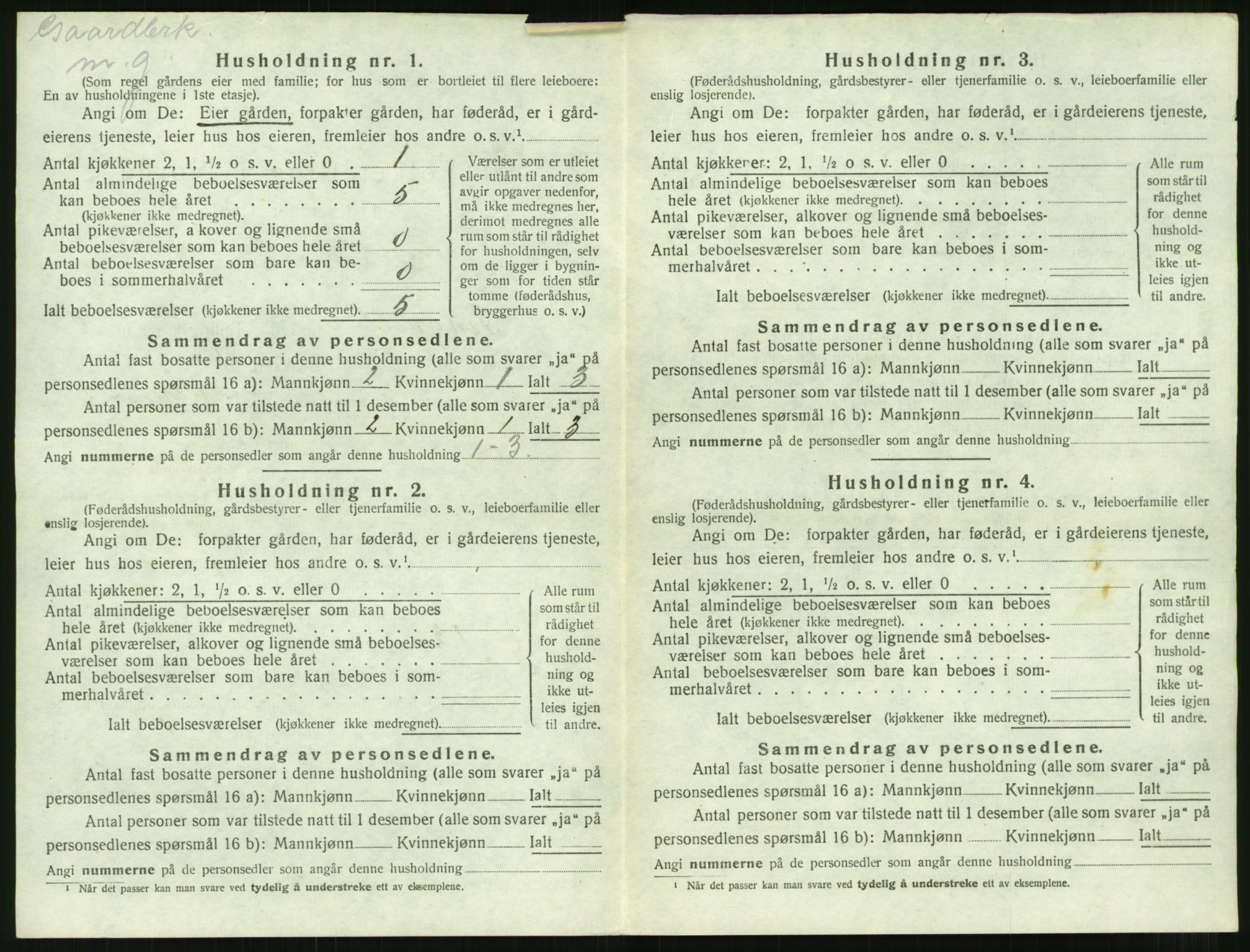 SAT, 1920 census for Tingvoll, 1920, p. 725