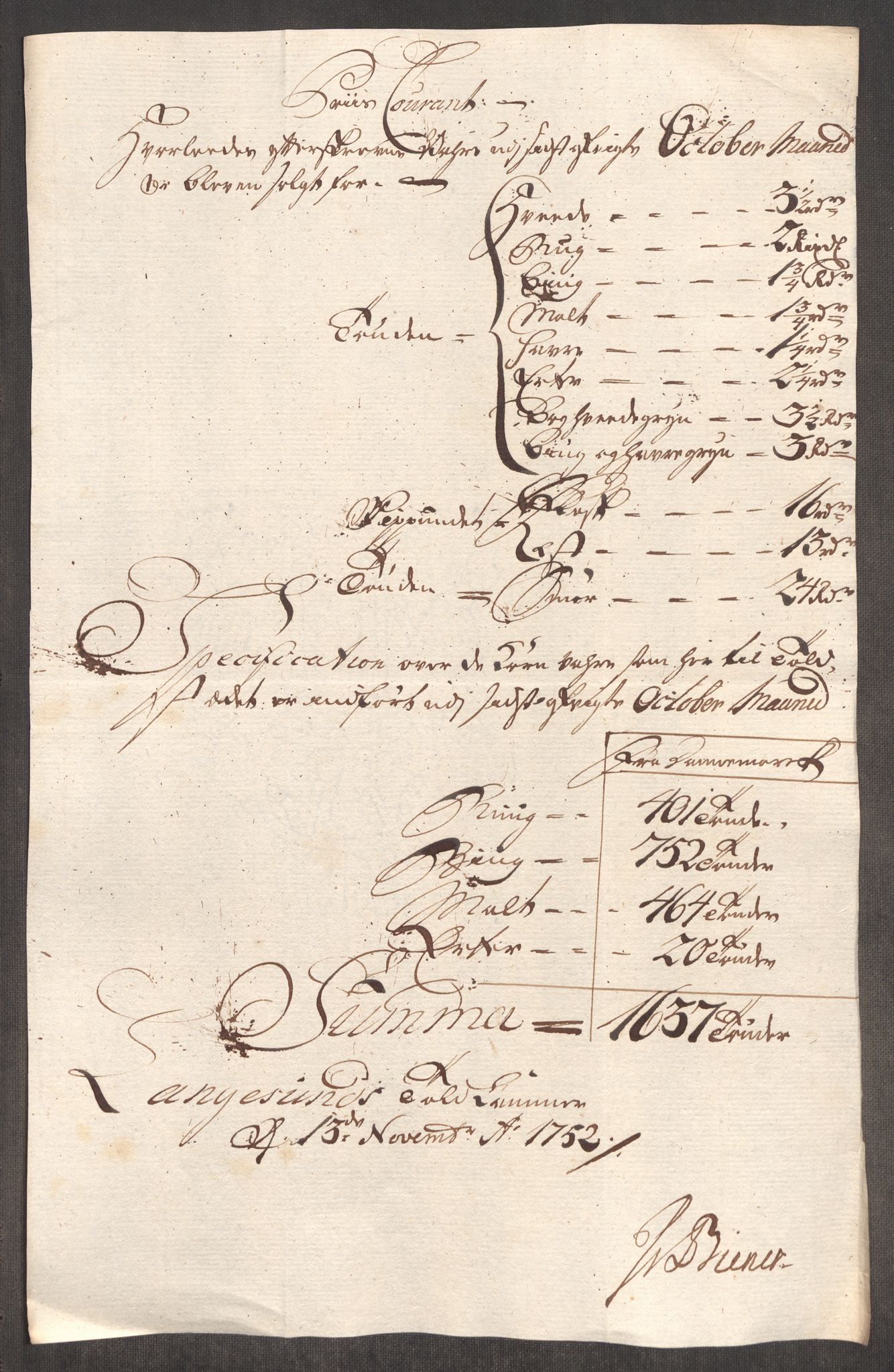 Rentekammeret inntil 1814, Realistisk ordnet avdeling, AV/RA-EA-4070/Oe/L0004: [Ø1]: Priskuranter, 1749-1752, p. 935