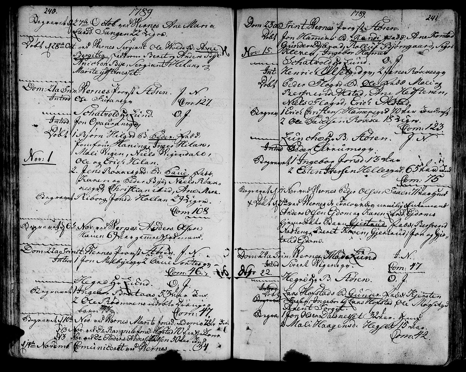 Ministerialprotokoller, klokkerbøker og fødselsregistre - Nord-Trøndelag, SAT/A-1458/709/L0059: Parish register (official) no. 709A06, 1781-1797, p. 240-241
