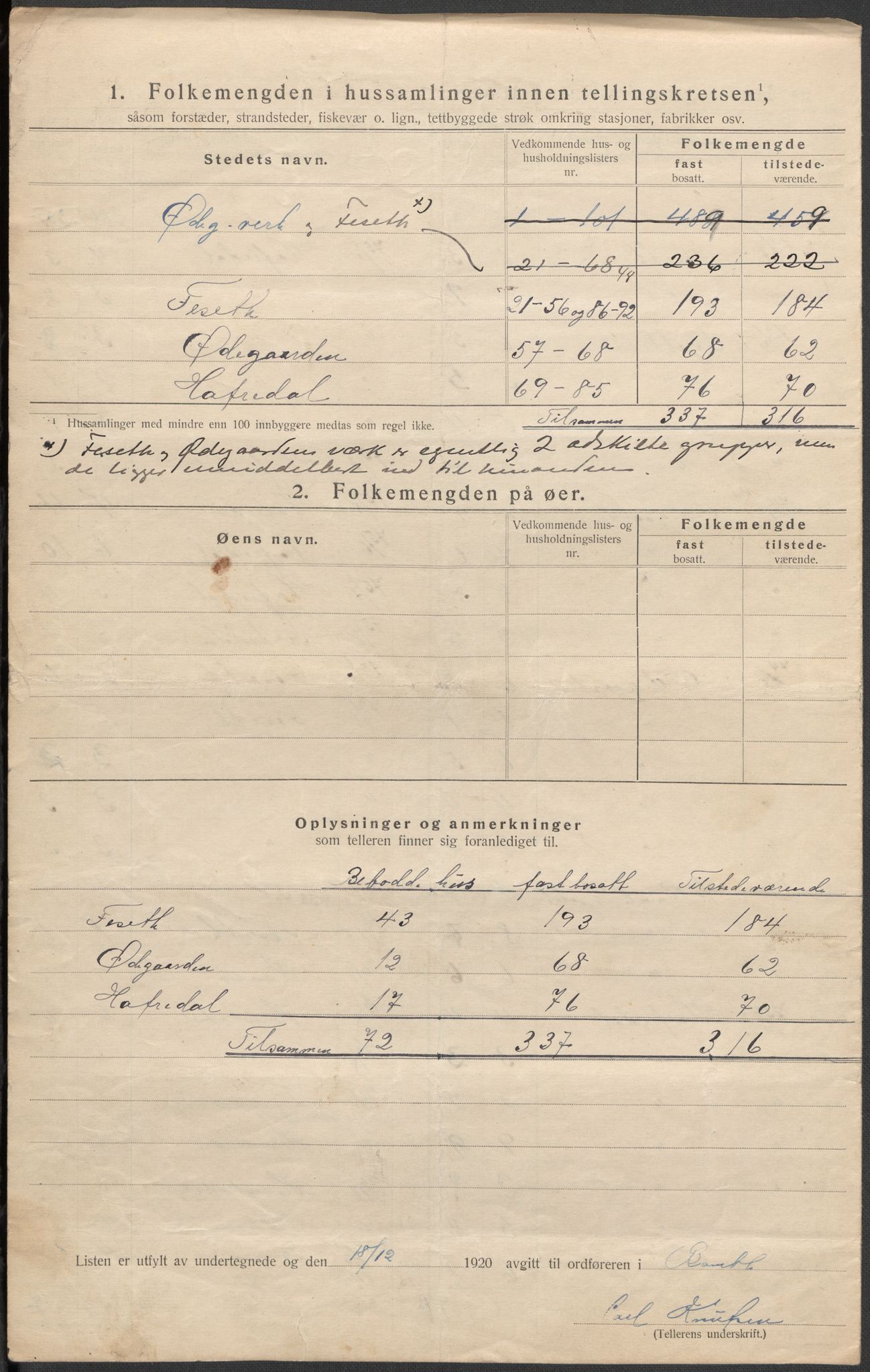 SAKO, 1920 census for Bamble, 1920, p. 49