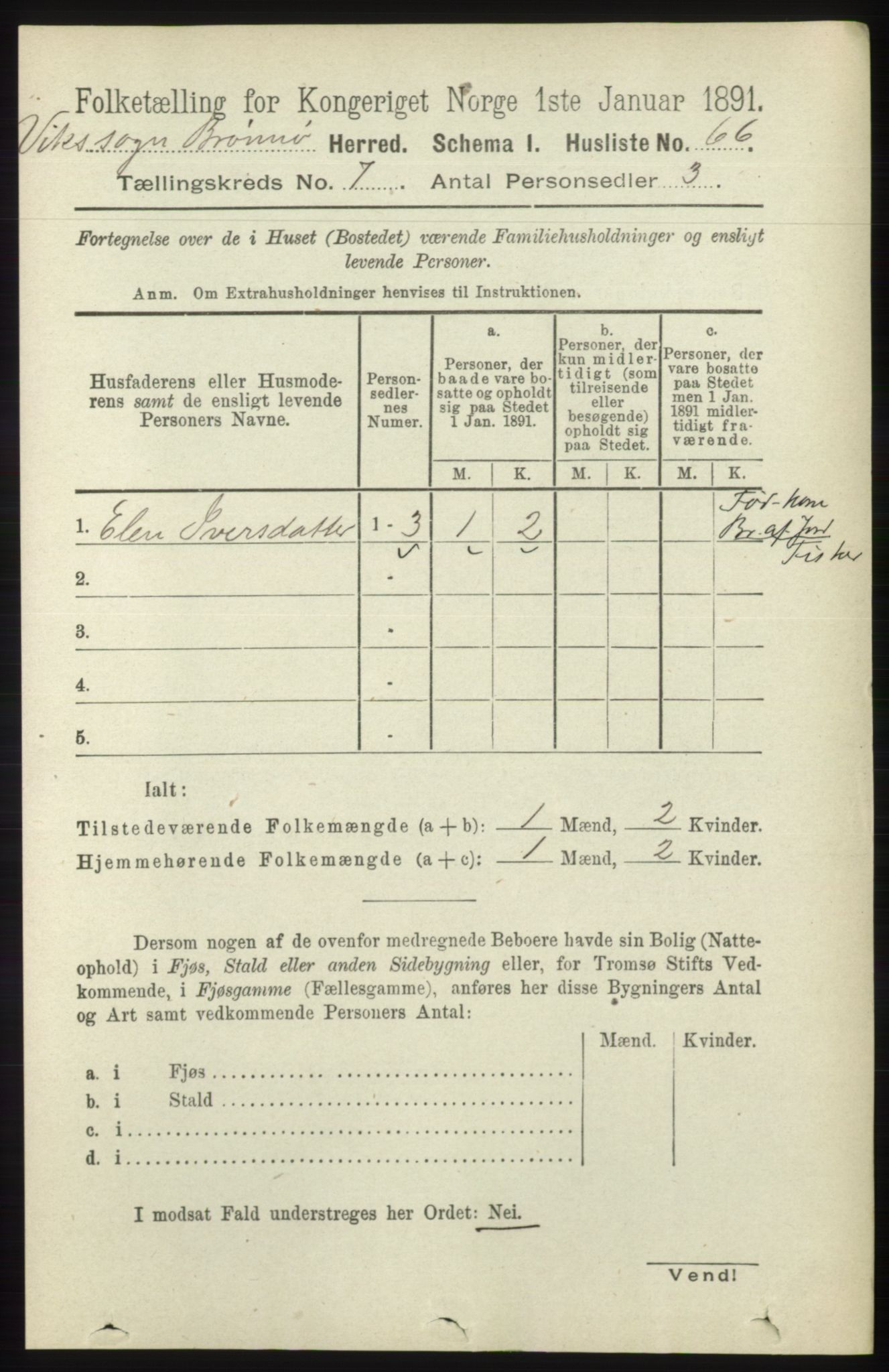 RA, 1891 census for 1814 Brønnøy, 1891, p. 3740