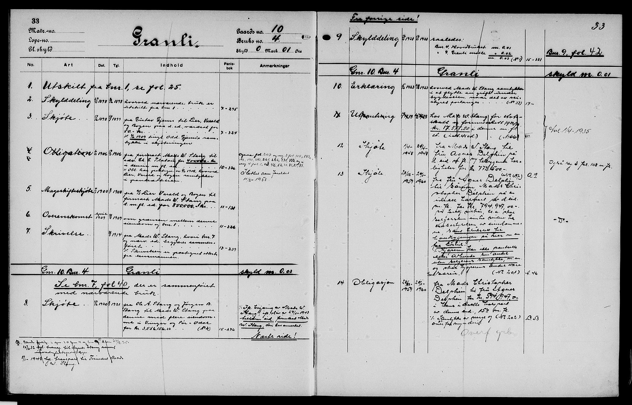 Vinger og Odal sorenskriveri, AV/SAH-TING-022/H/Ha/Hac/Hacc/L0002: Mortgage register no. 3.2, 1923, p. 33