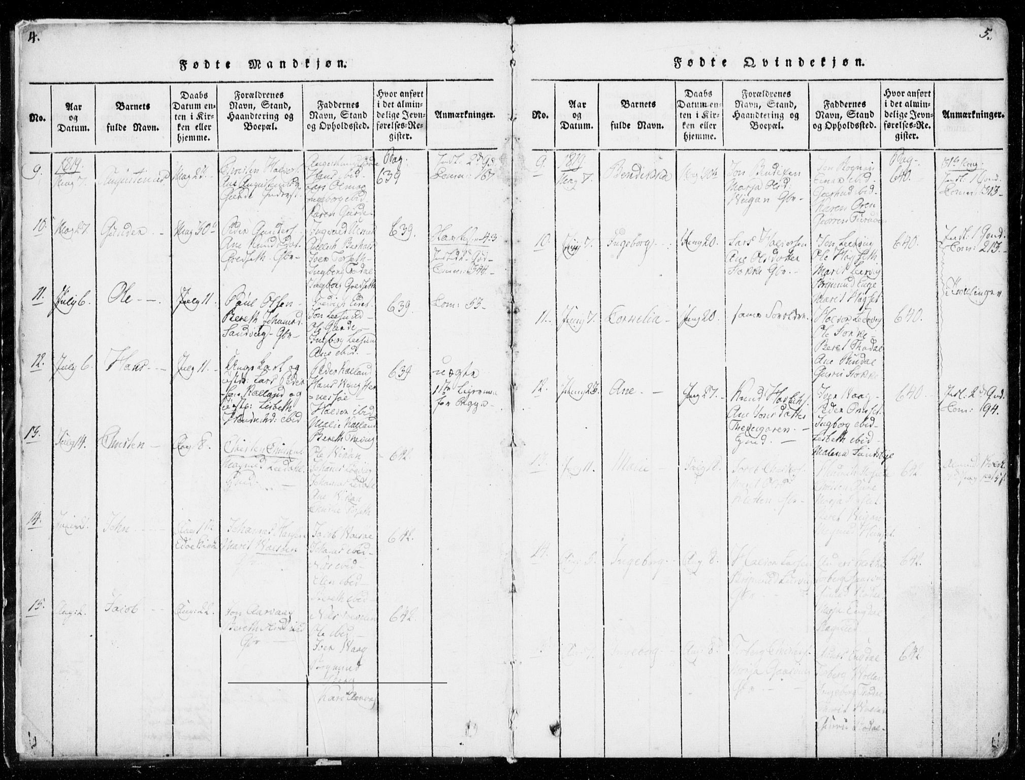 Ministerialprotokoller, klokkerbøker og fødselsregistre - Møre og Romsdal, AV/SAT-A-1454/578/L0903: Parish register (official) no. 578A02, 1819-1838, p. 4-5