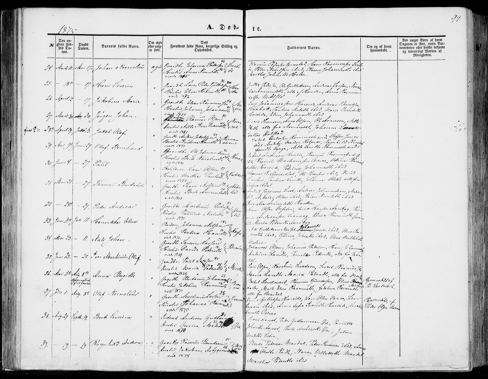 Ministerialprotokoller, klokkerbøker og fødselsregistre - Møre og Romsdal, AV/SAT-A-1454/510/L0121: Parish register (official) no. 510A01, 1848-1877, p. 94