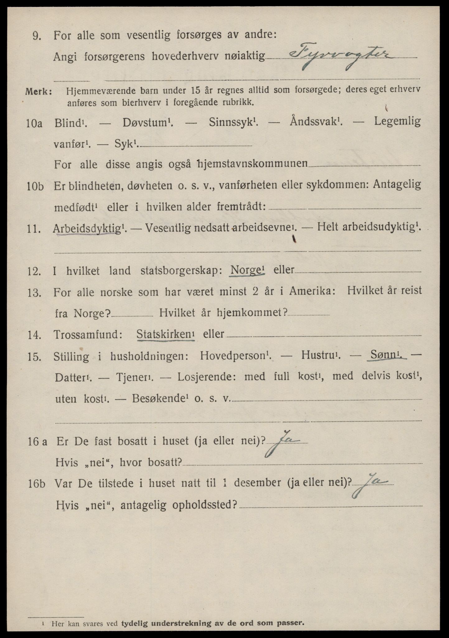 SAT, 1920 census for Ulstein, 1920, p. 1117