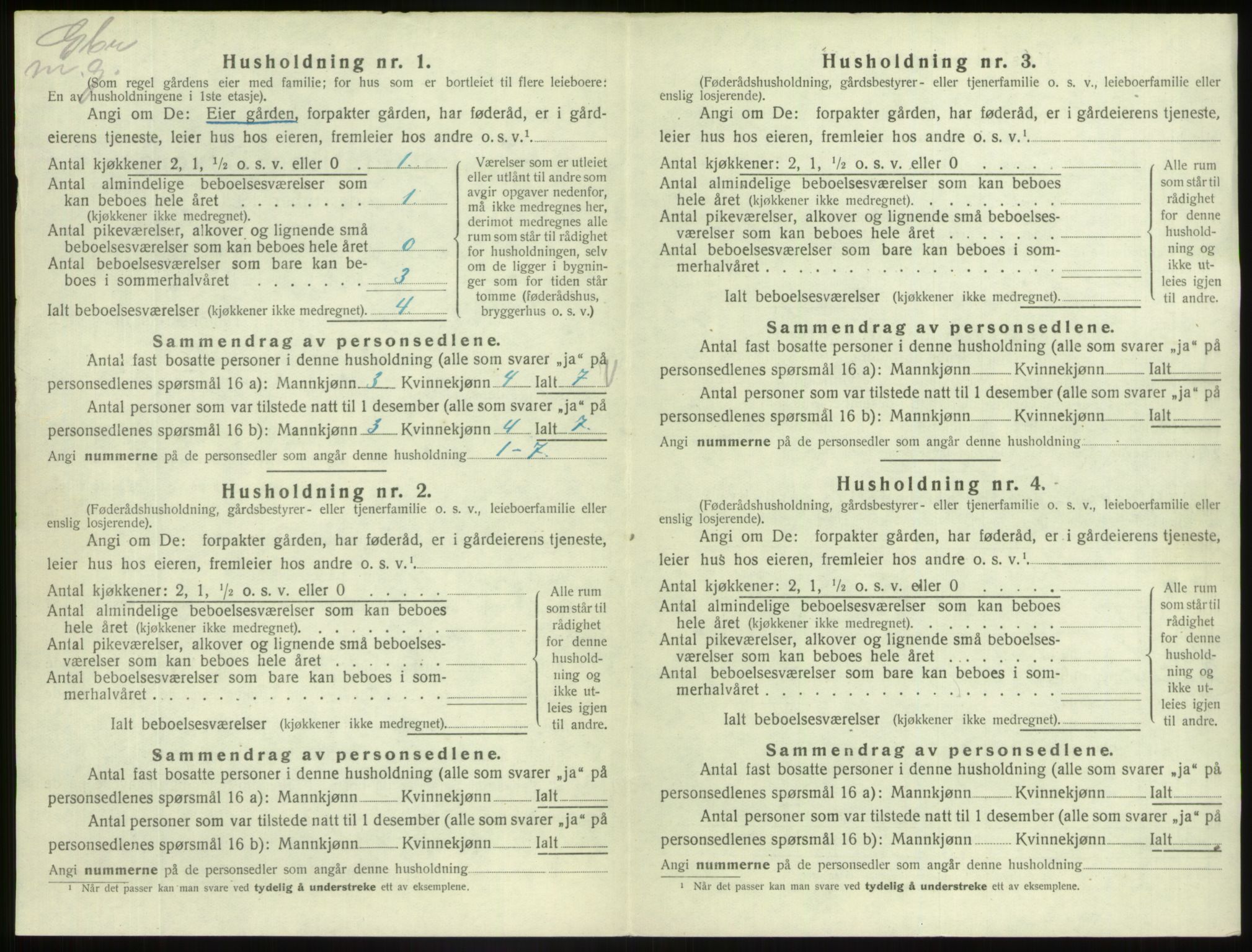 SAB, 1920 census for Fjaler, 1920, p. 661