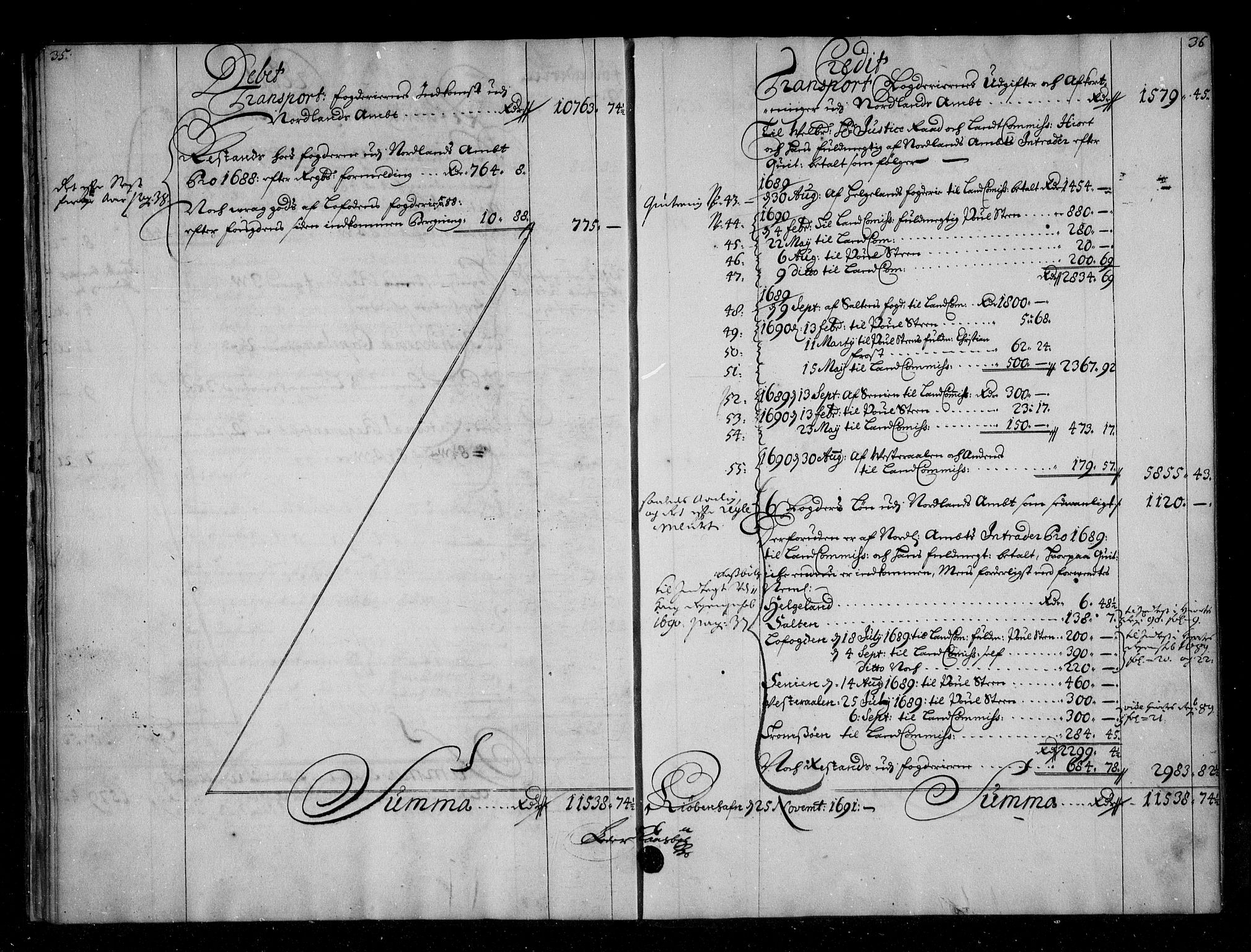 Rentekammeret inntil 1814, Reviderte regnskaper, Stiftamtstueregnskaper, Trondheim stiftamt og Nordland amt, AV/RA-EA-6044/R/Rg/L0088: Trondheim stiftamt og Nordland amt, 1686-1690