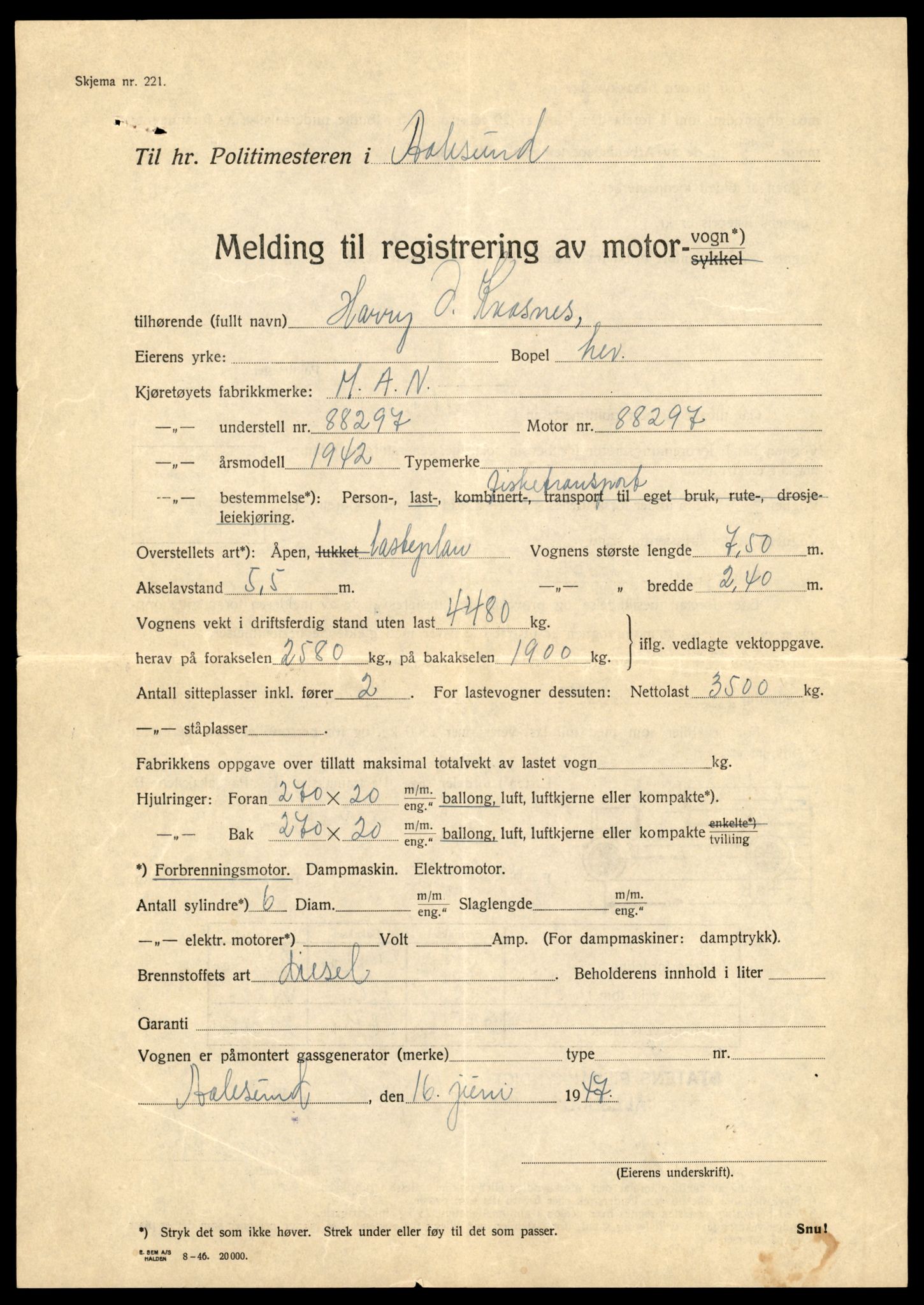 Møre og Romsdal vegkontor - Ålesund trafikkstasjon, AV/SAT-A-4099/F/Fe/L0033: Registreringskort for kjøretøy T 12151 - T 12474, 1927-1998, p. 3003