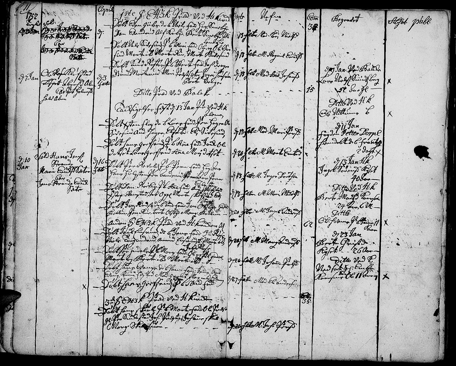 Toten prestekontor, SAH/PREST-102/H/Ha/Haa/L0004: Parish register (official) no. 4, 1751-1761, p. 11