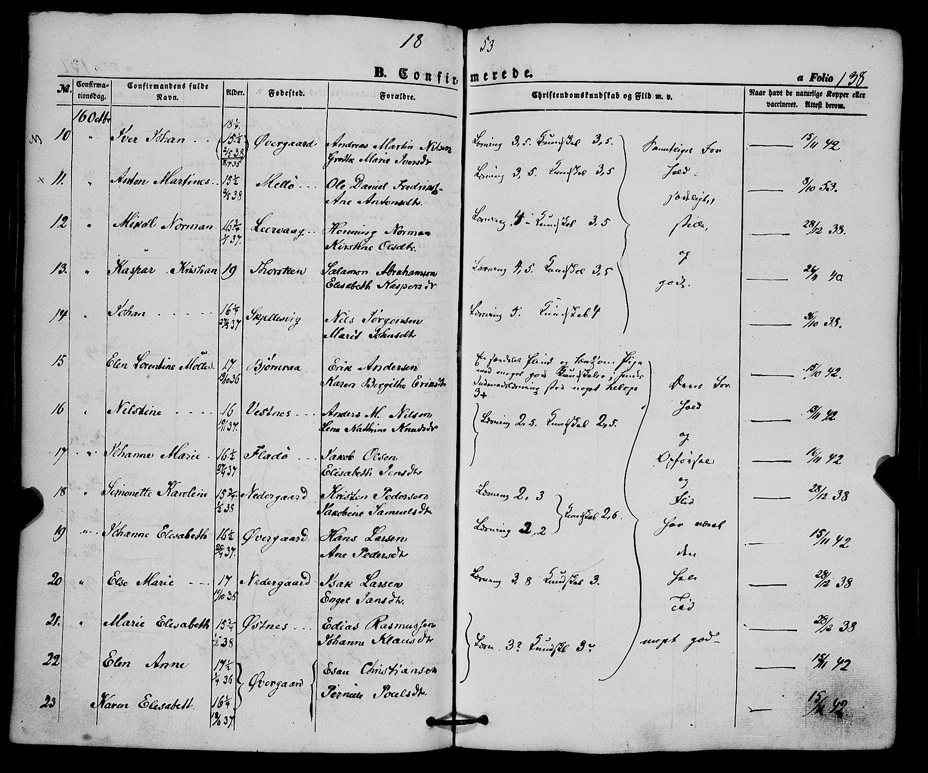 Trondenes sokneprestkontor, AV/SATØ-S-1319/H/Ha/L0011kirke: Parish register (official) no. 11, 1853-1862, p. 138