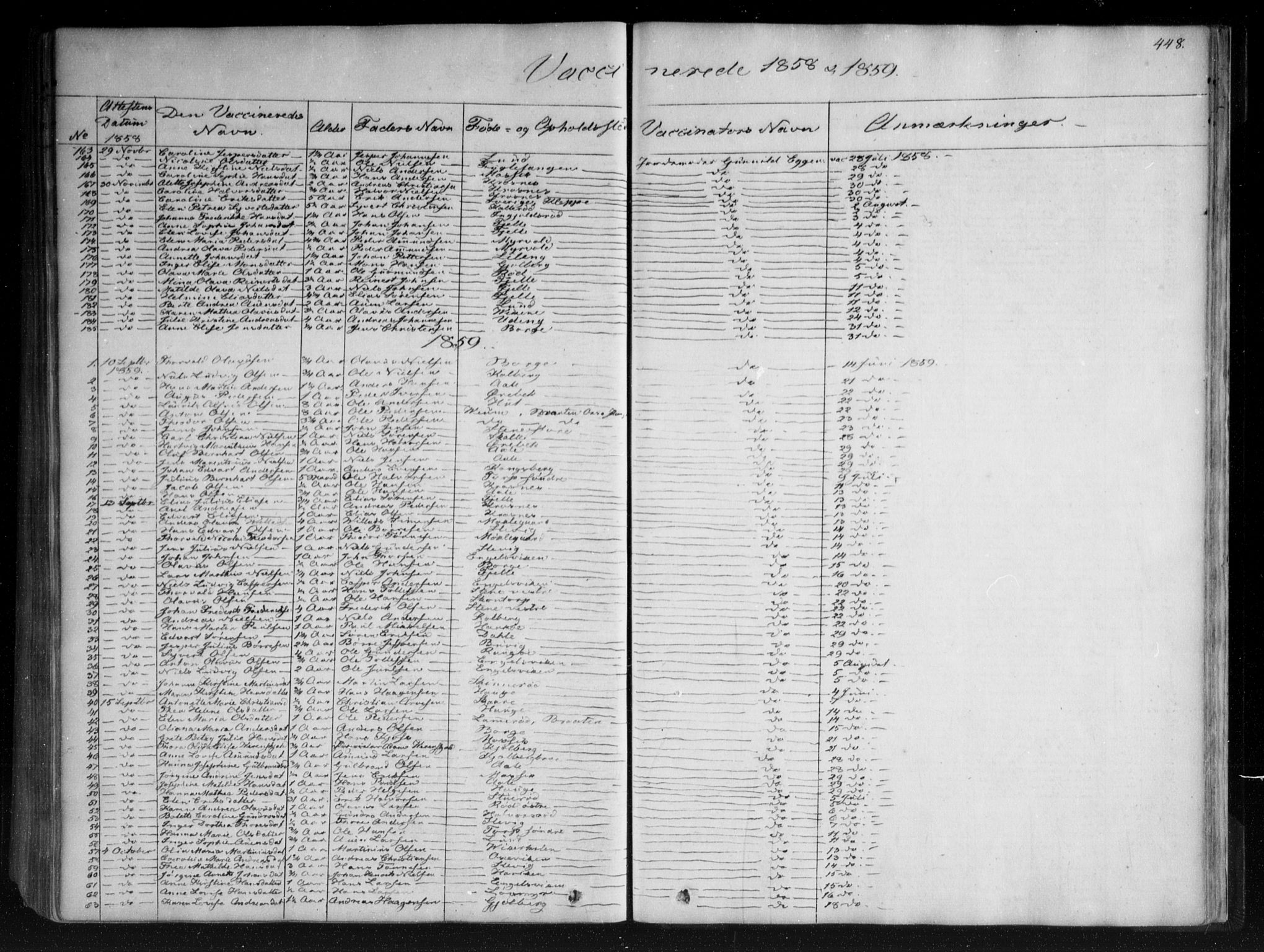 Onsøy prestekontor Kirkebøker, AV/SAO-A-10914/F/Fa/L0003: Parish register (official) no. I 3, 1841-1860, p. 448