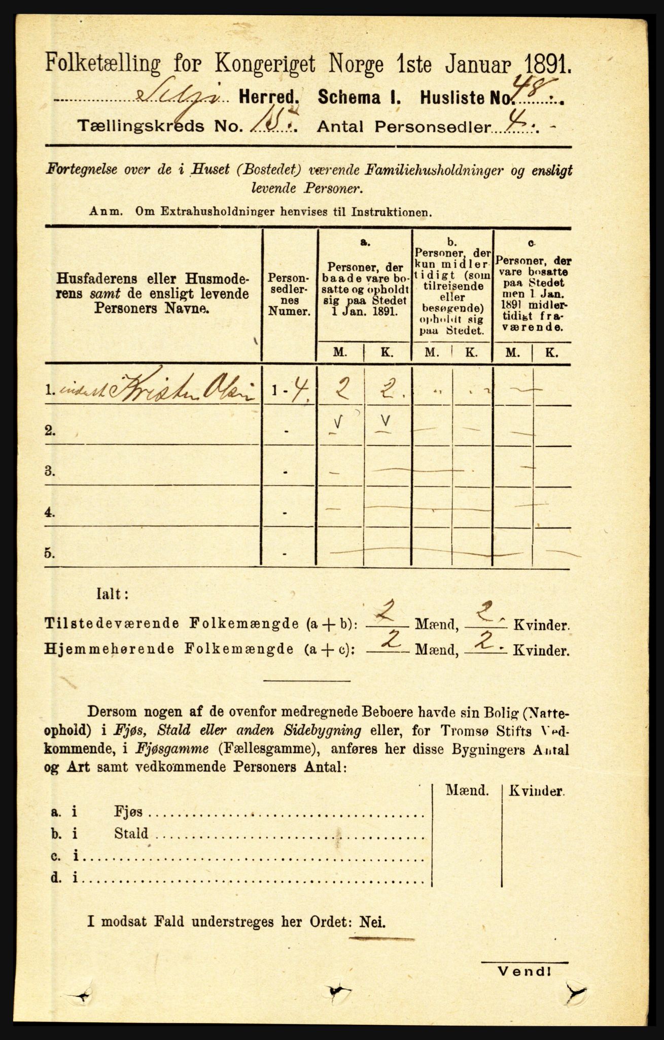 RA, 1891 census for 1441 Selje, 1891, p. 4691