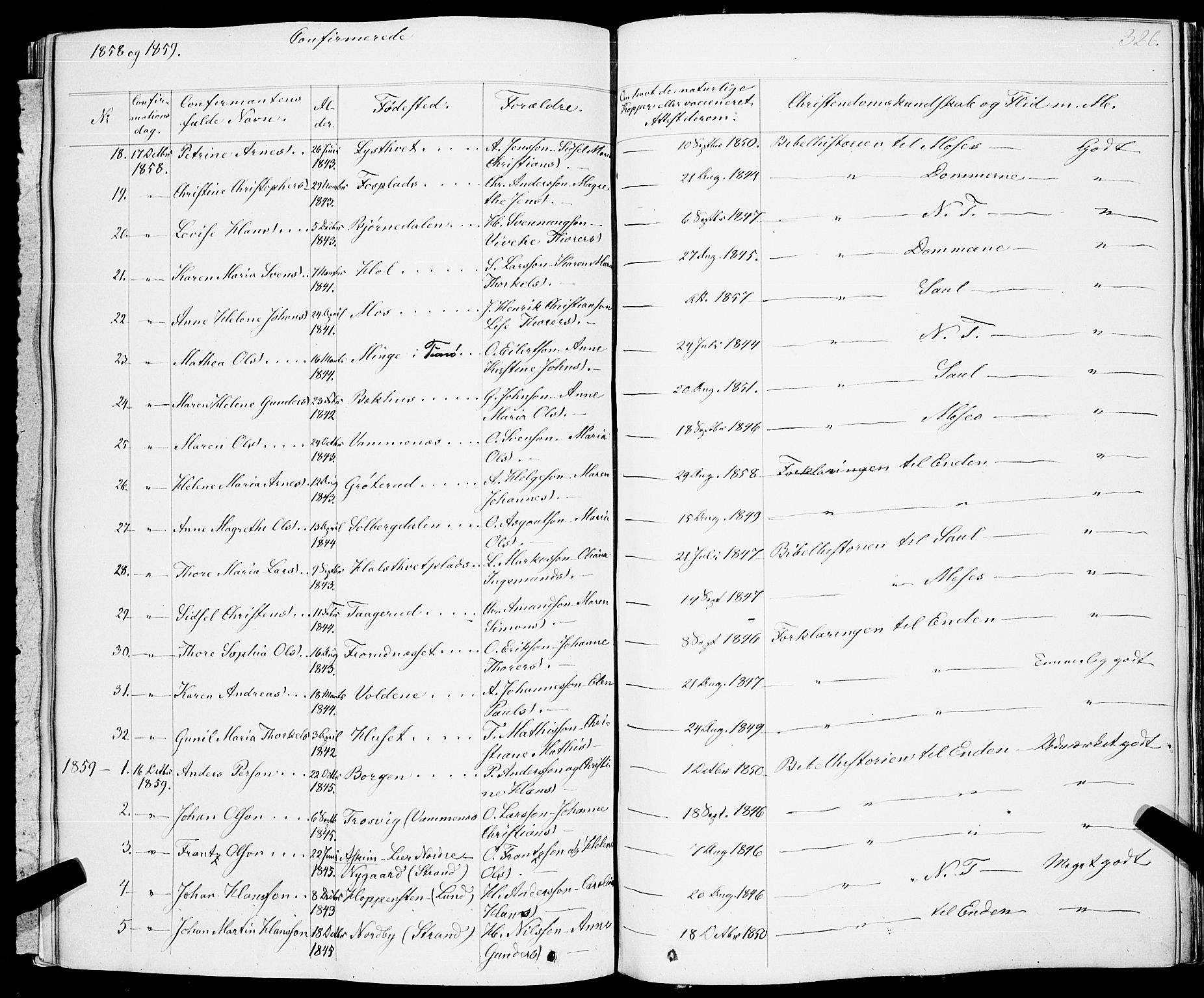 Skiptvet prestekontor Kirkebøker, SAO/A-20009/F/Fa/L0006: Parish register (official) no. 6, 1839-1860, p. 326