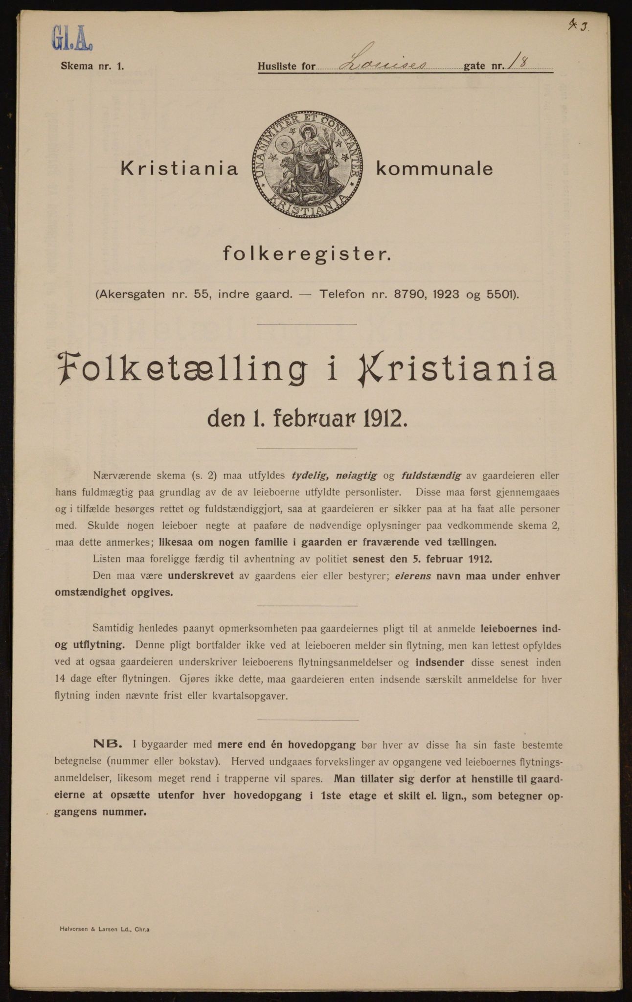OBA, Municipal Census 1912 for Kristiania, 1912, p. 58762