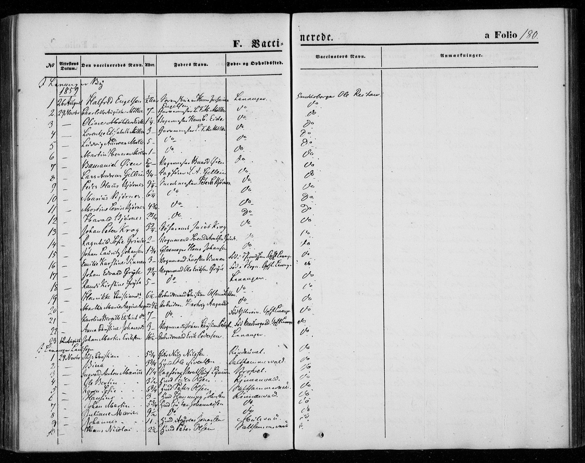 Ministerialprotokoller, klokkerbøker og fødselsregistre - Nord-Trøndelag, SAT/A-1458/720/L0184: Parish register (official) no. 720A02 /1, 1855-1863, p. 180