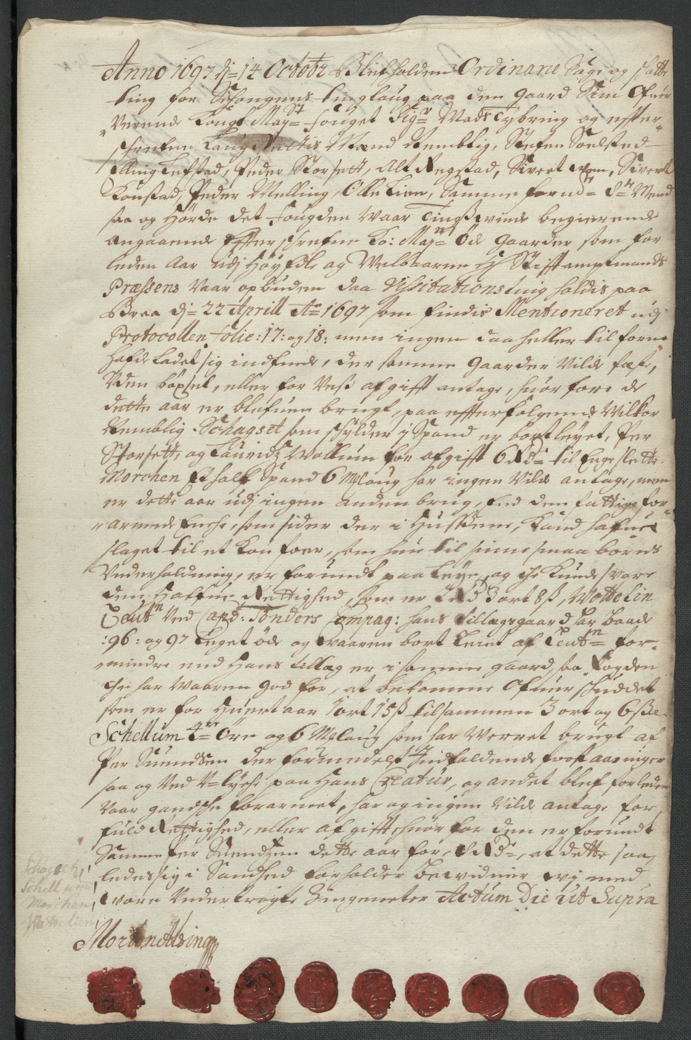 Rentekammeret inntil 1814, Reviderte regnskaper, Fogderegnskap, AV/RA-EA-4092/R61/L4106: Fogderegnskap Strinda og Selbu, 1696-1697, p. 270