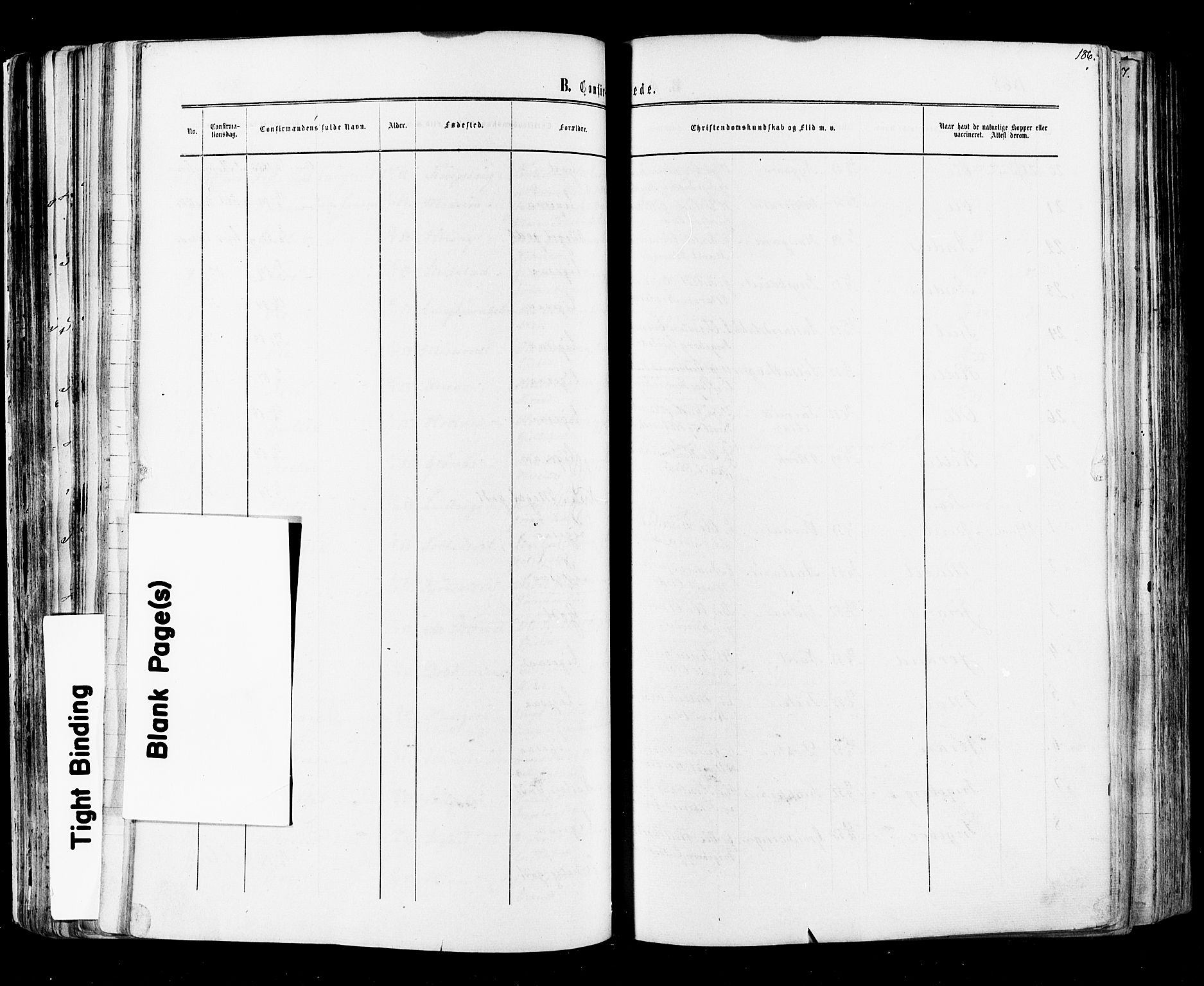 Flesberg kirkebøker, SAKO/A-18/F/Fa/L0007: Parish register (official) no. I 7, 1861-1878, p. 186