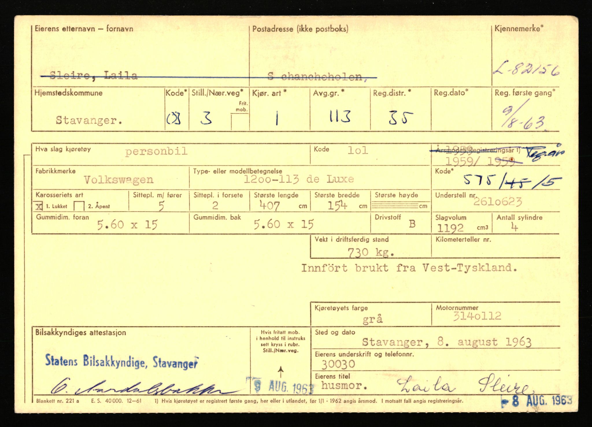 Stavanger trafikkstasjon, AV/SAST-A-101942/0/F/L0071: L-80500 - L-82199, 1930-1971, p. 2673