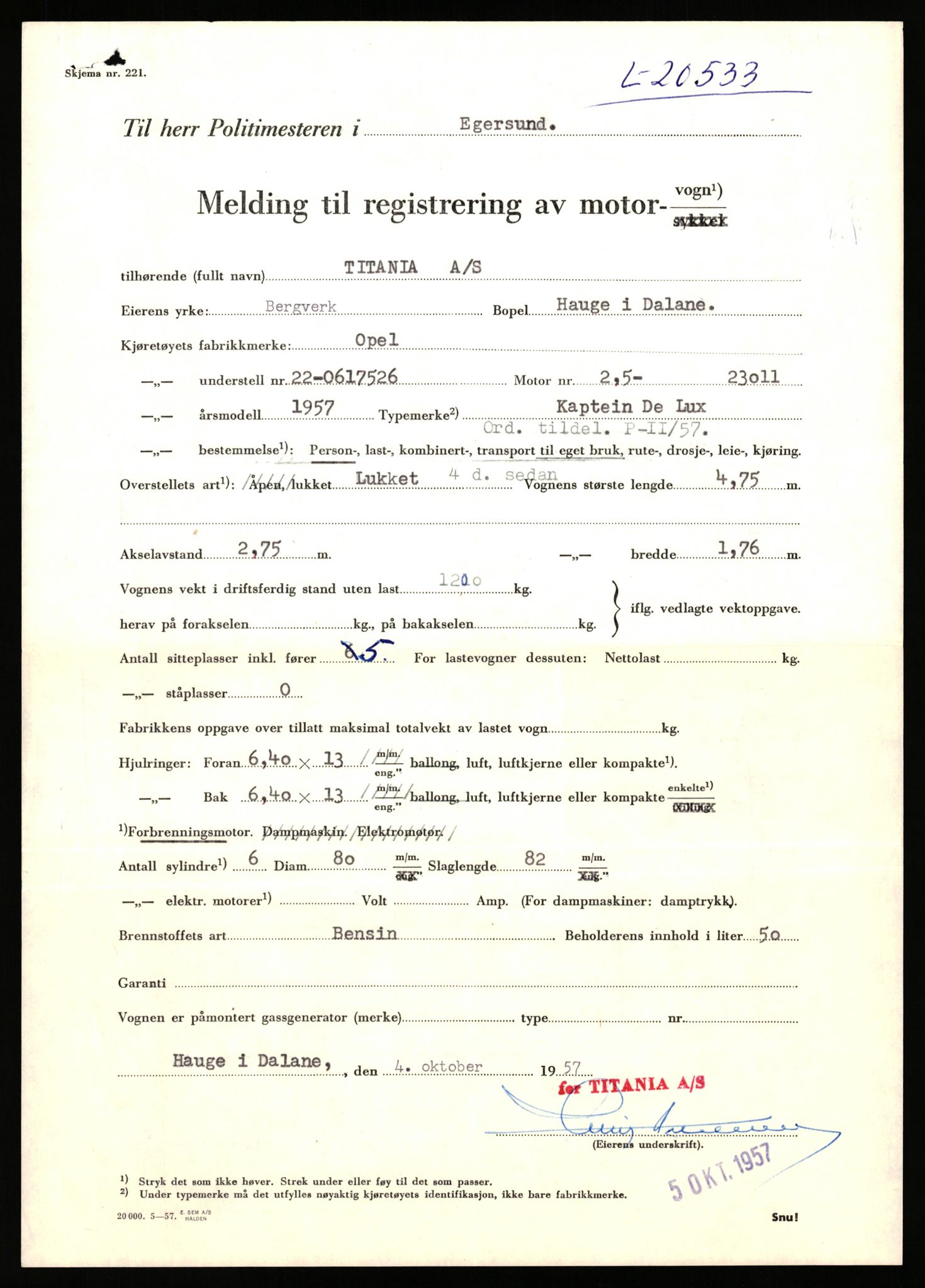 Stavanger trafikkstasjon, AV/SAST-A-101942/0/F/L0037: L-20500 - L-21499, 1930-1971, p. 129