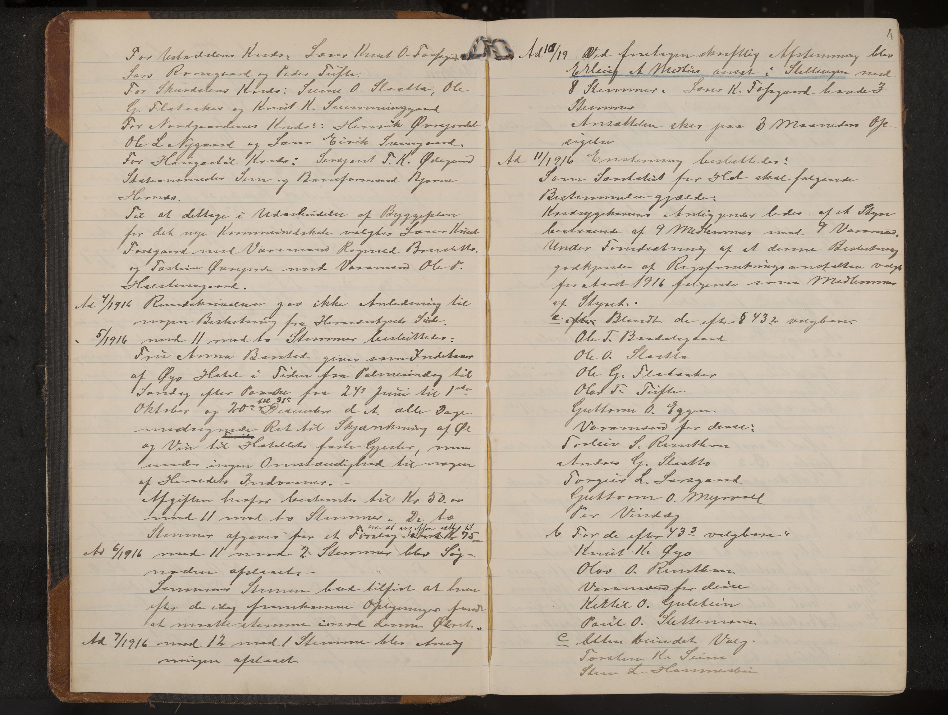 Hol formannskap og sentraladministrasjon, IKAK/0620021-1/A/L0006: Møtebok, 1916-1922, p. 4