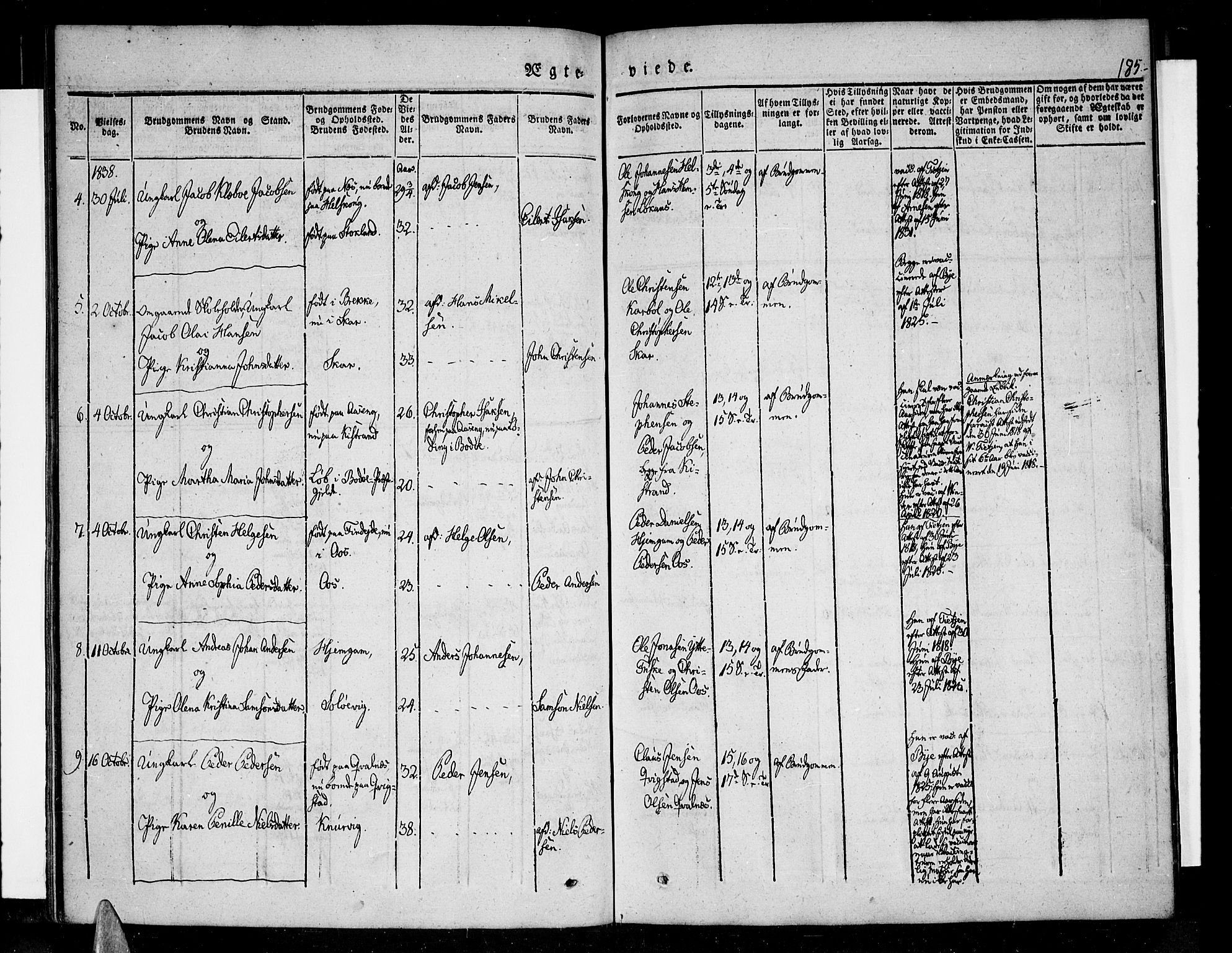 Ministerialprotokoller, klokkerbøker og fødselsregistre - Nordland, AV/SAT-A-1459/852/L0737: Parish register (official) no. 852A07, 1833-1849, p. 185