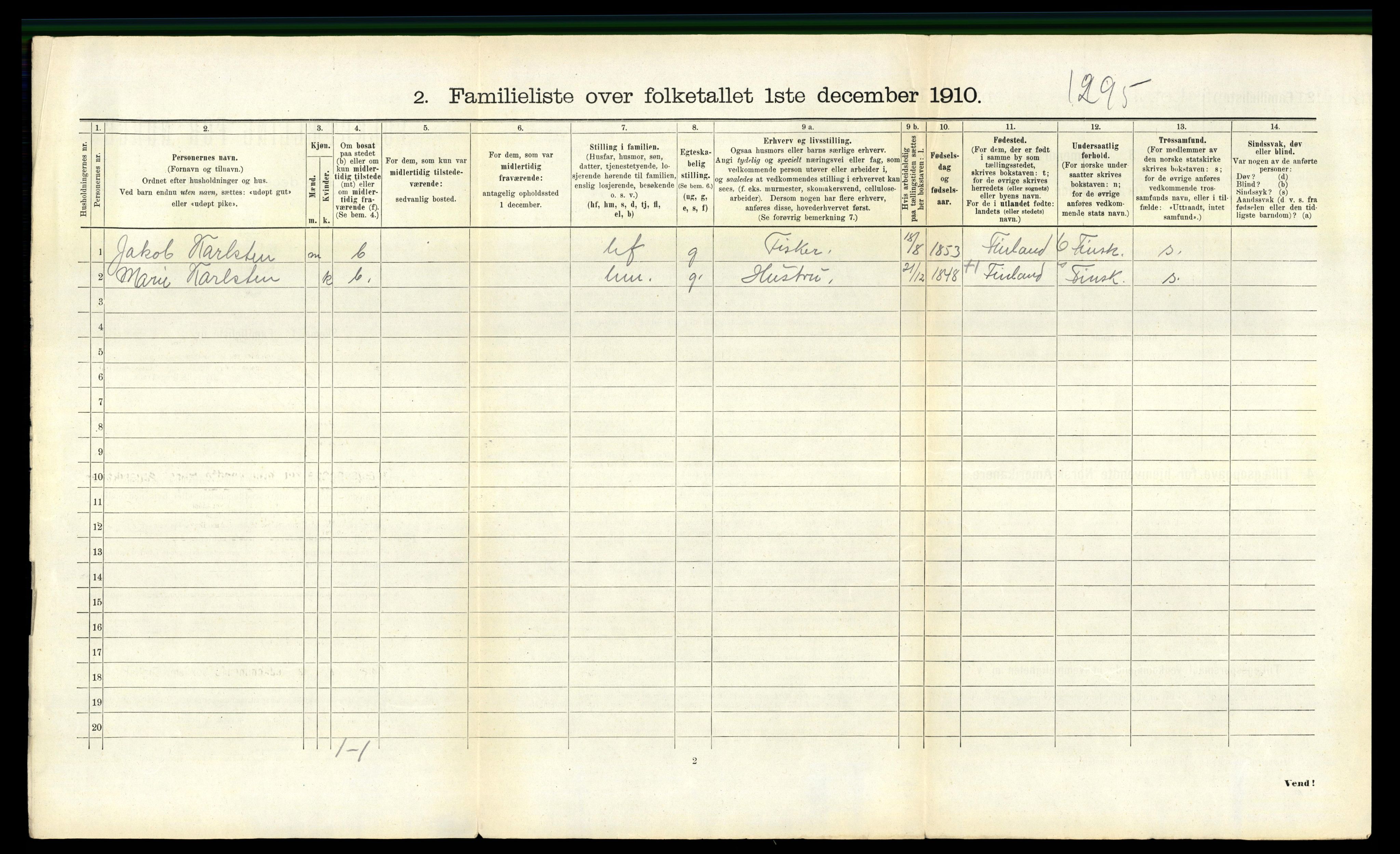 RA, 1910 census for Vardø, 1910, p. 757