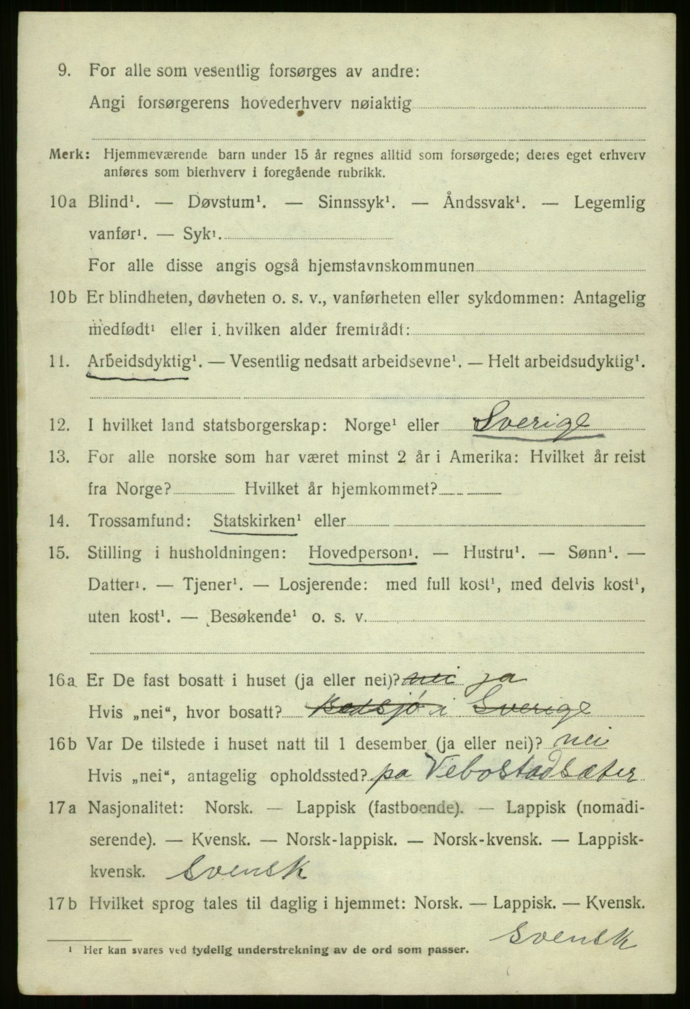 SATØ, 1920 census for Kvæfjord, 1920, p. 3124