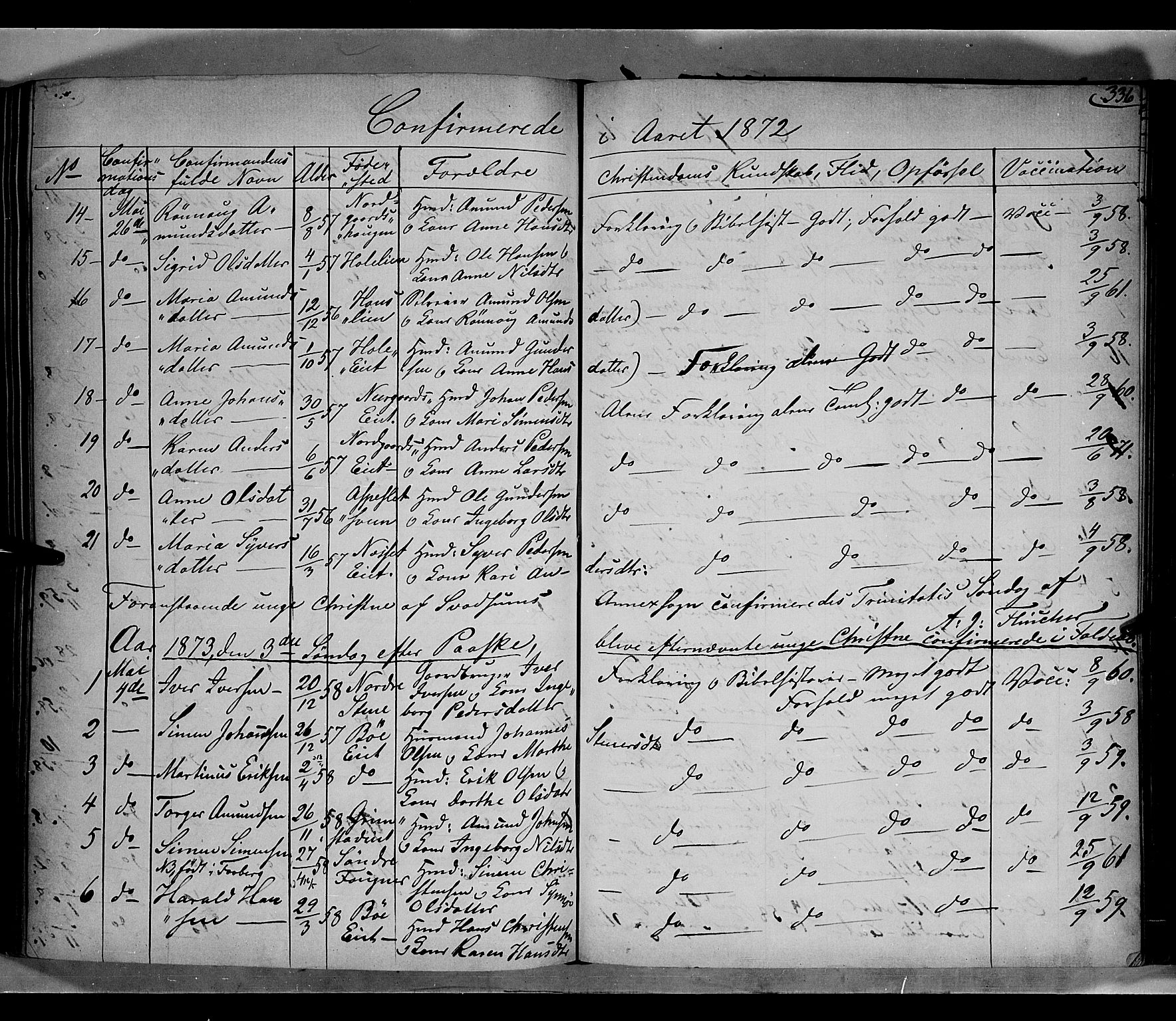 Gausdal prestekontor, AV/SAH-PREST-090/H/Ha/Haa/L0009: Parish register (official) no. 9, 1862-1873, p. 336