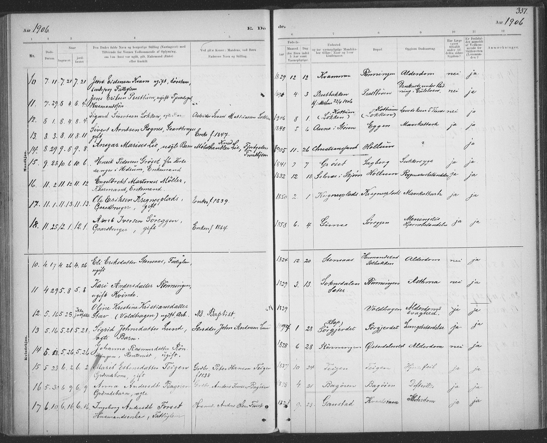 Ministerialprotokoller, klokkerbøker og fødselsregistre - Sør-Trøndelag, AV/SAT-A-1456/691/L1085: Parish register (official) no. 691A17, 1887-1908, p. 351