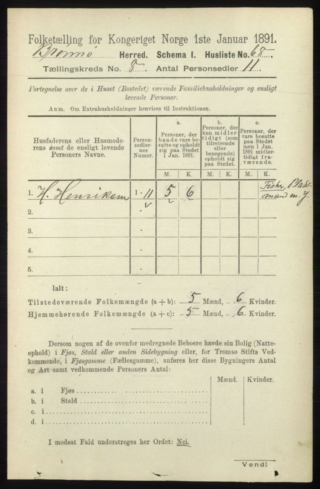 RA, 1891 census for 1814 Brønnøy, 1891, p. 4332