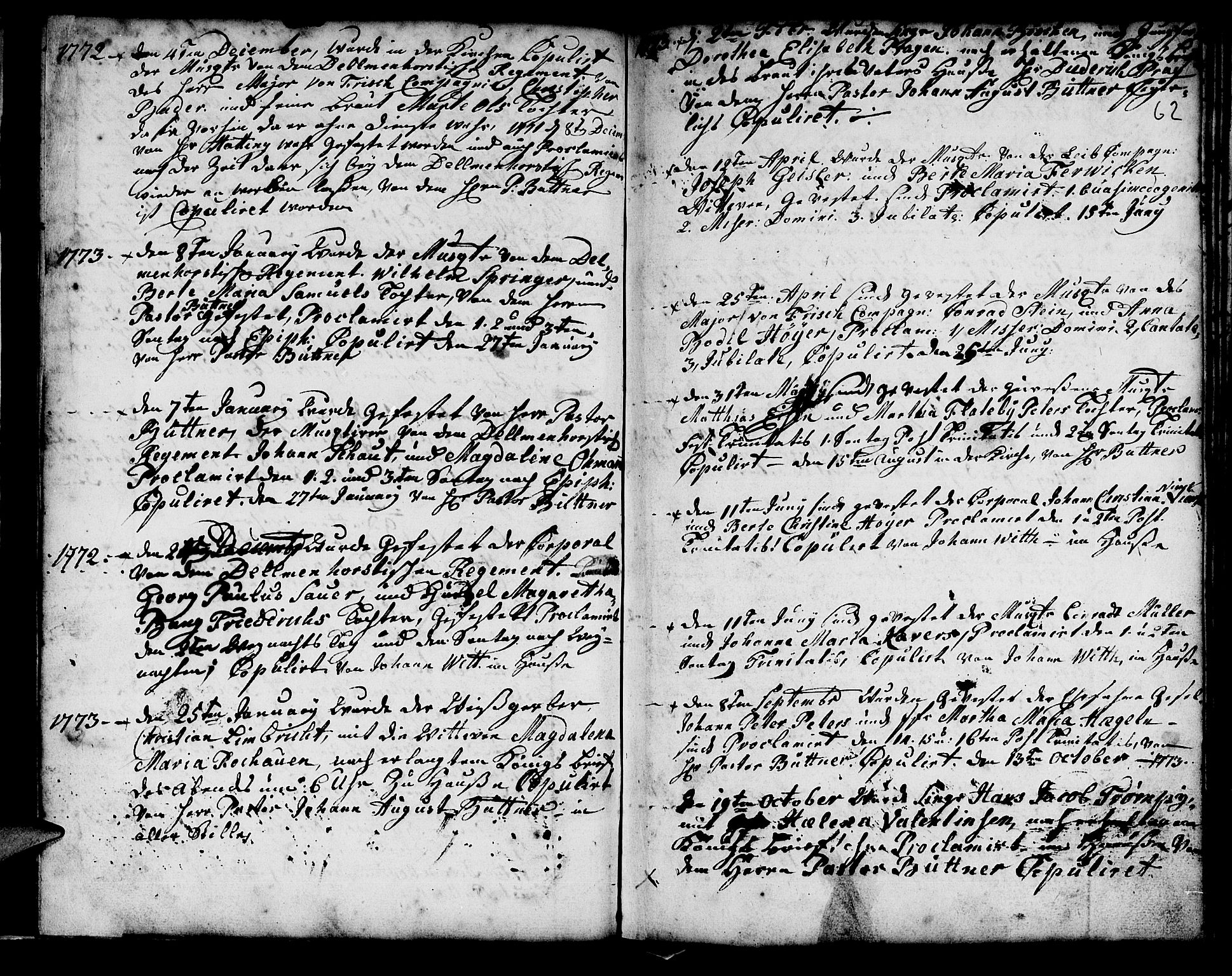 Mariakirken Sokneprestembete, AV/SAB-A-76901/H/Haa/L0001: Parish register (official) no. A 1, 1740-1784, p. 62