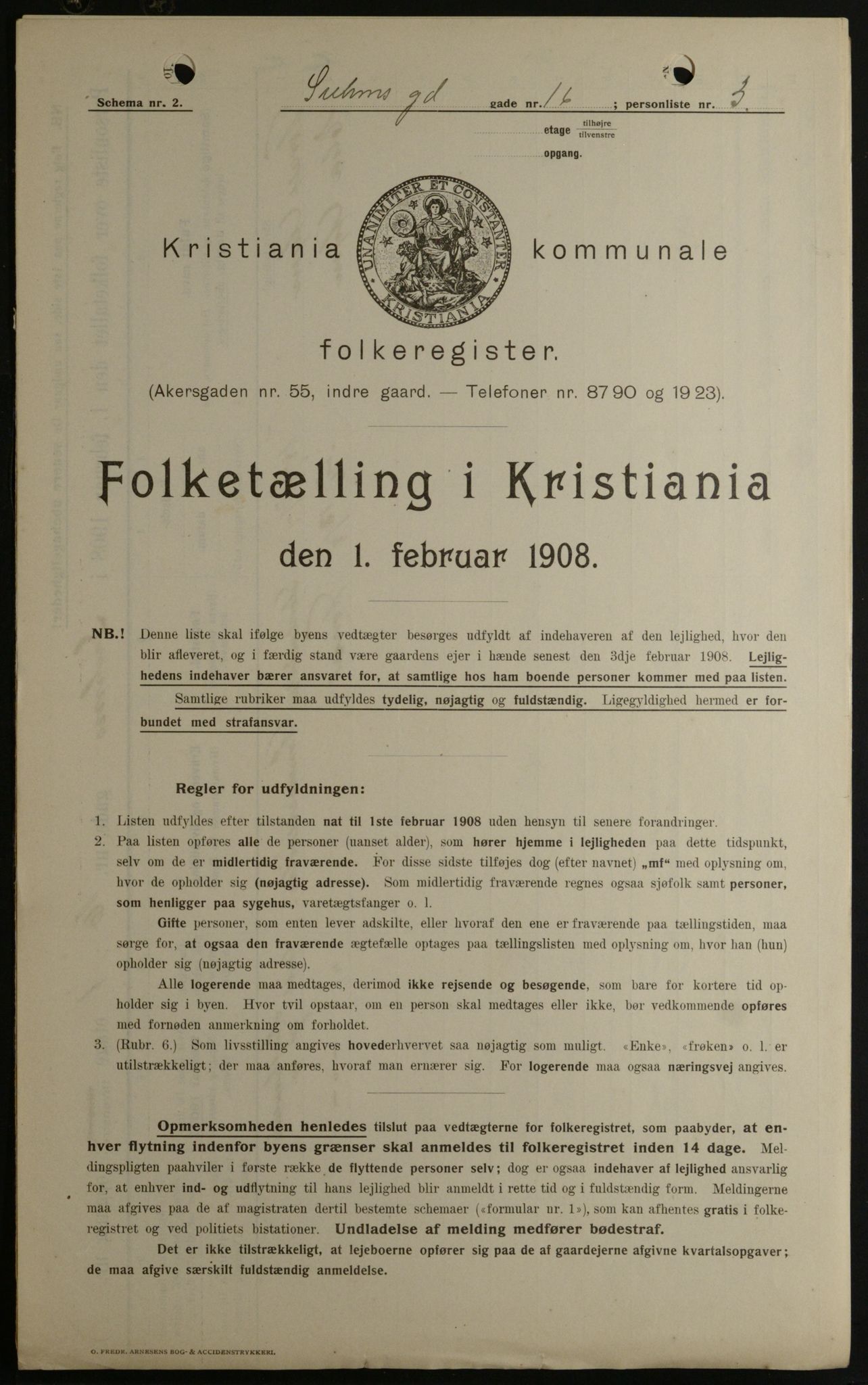 OBA, Municipal Census 1908 for Kristiania, 1908, p. 94140