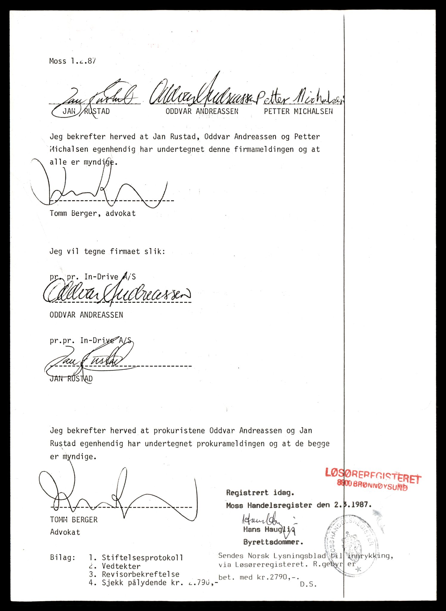 Moss tingrett, AV/SAT-A-10063/K/Ka/Kab/L0016: Slettede og konverterte firmaer, Ind - Jel, 1890-1943, p. 2