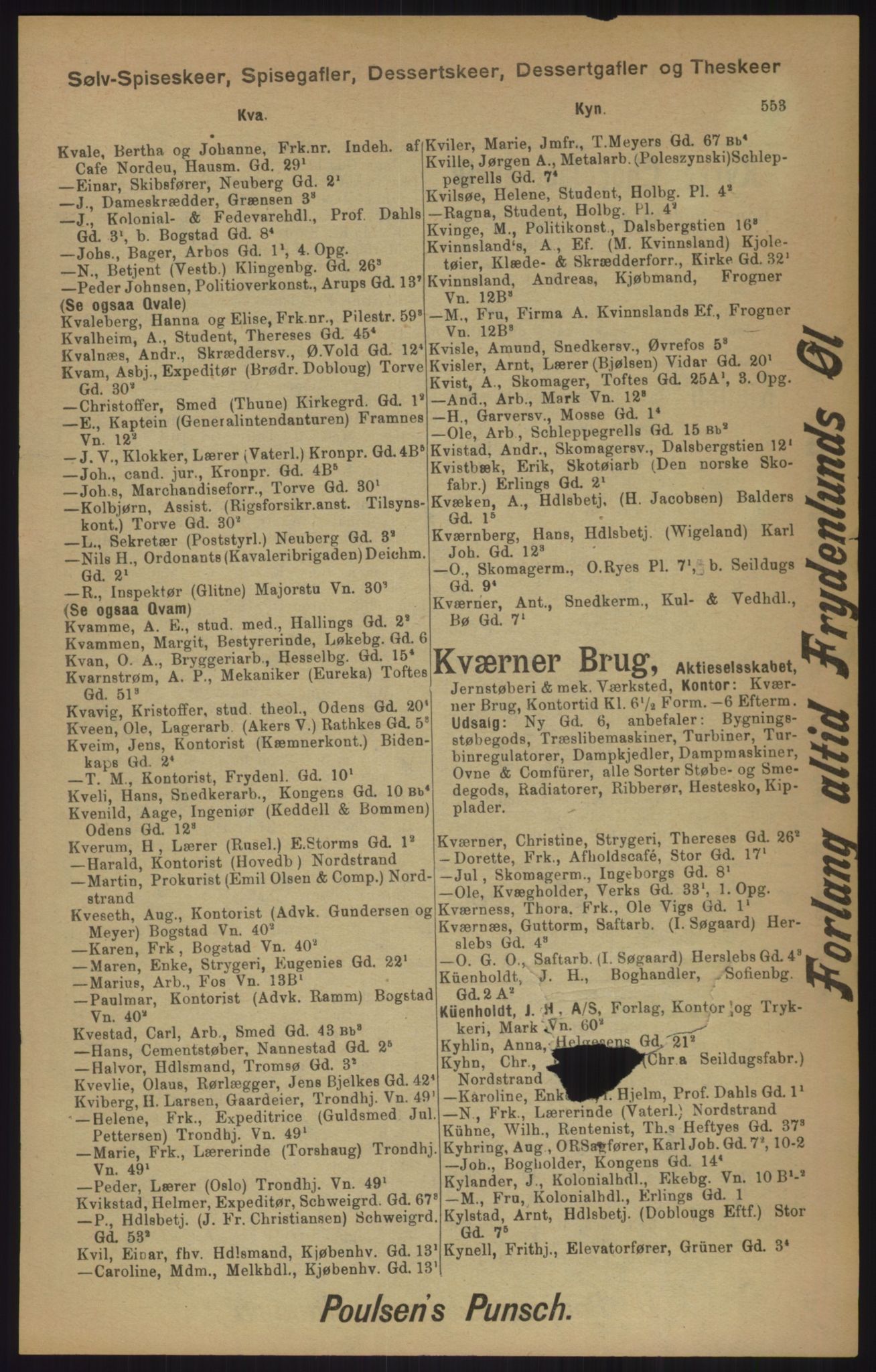 Kristiania/Oslo adressebok, PUBL/-, 1905, p. 553