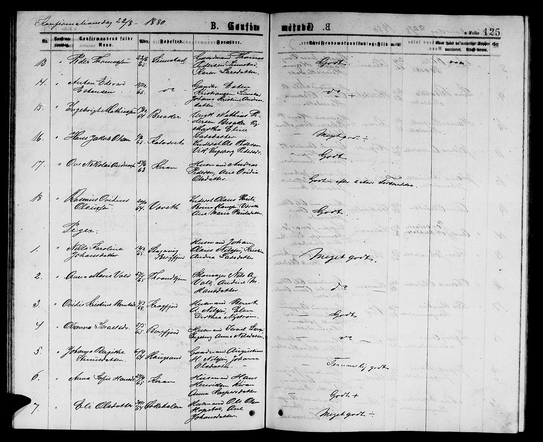 Ministerialprotokoller, klokkerbøker og fødselsregistre - Sør-Trøndelag, SAT/A-1456/657/L0715: Parish register (copy) no. 657C02, 1873-1888, p. 125