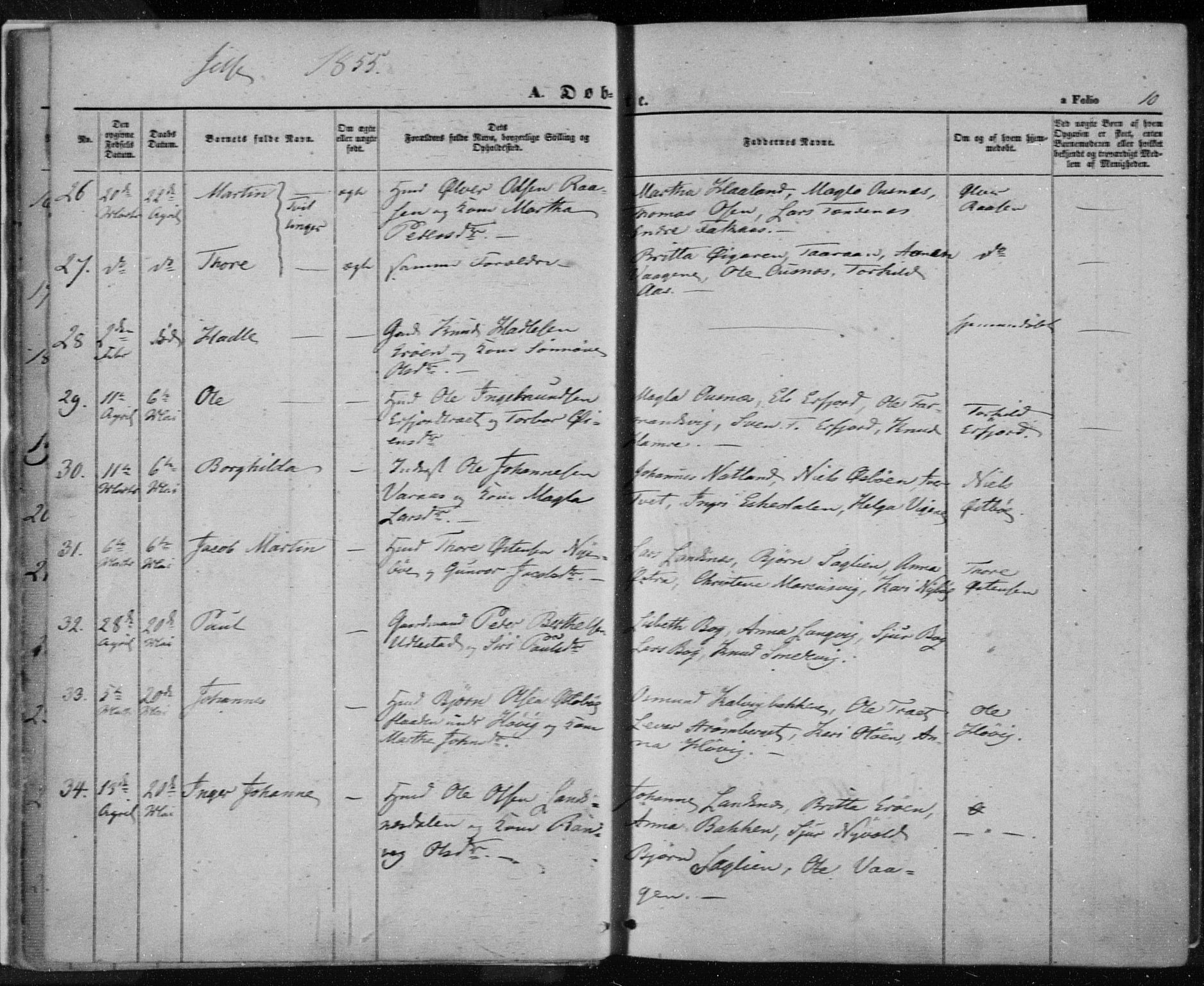 Jelsa sokneprestkontor, AV/SAST-A-101842/01/IV: Parish register (official) no. A 7, 1854-1866, p. 10