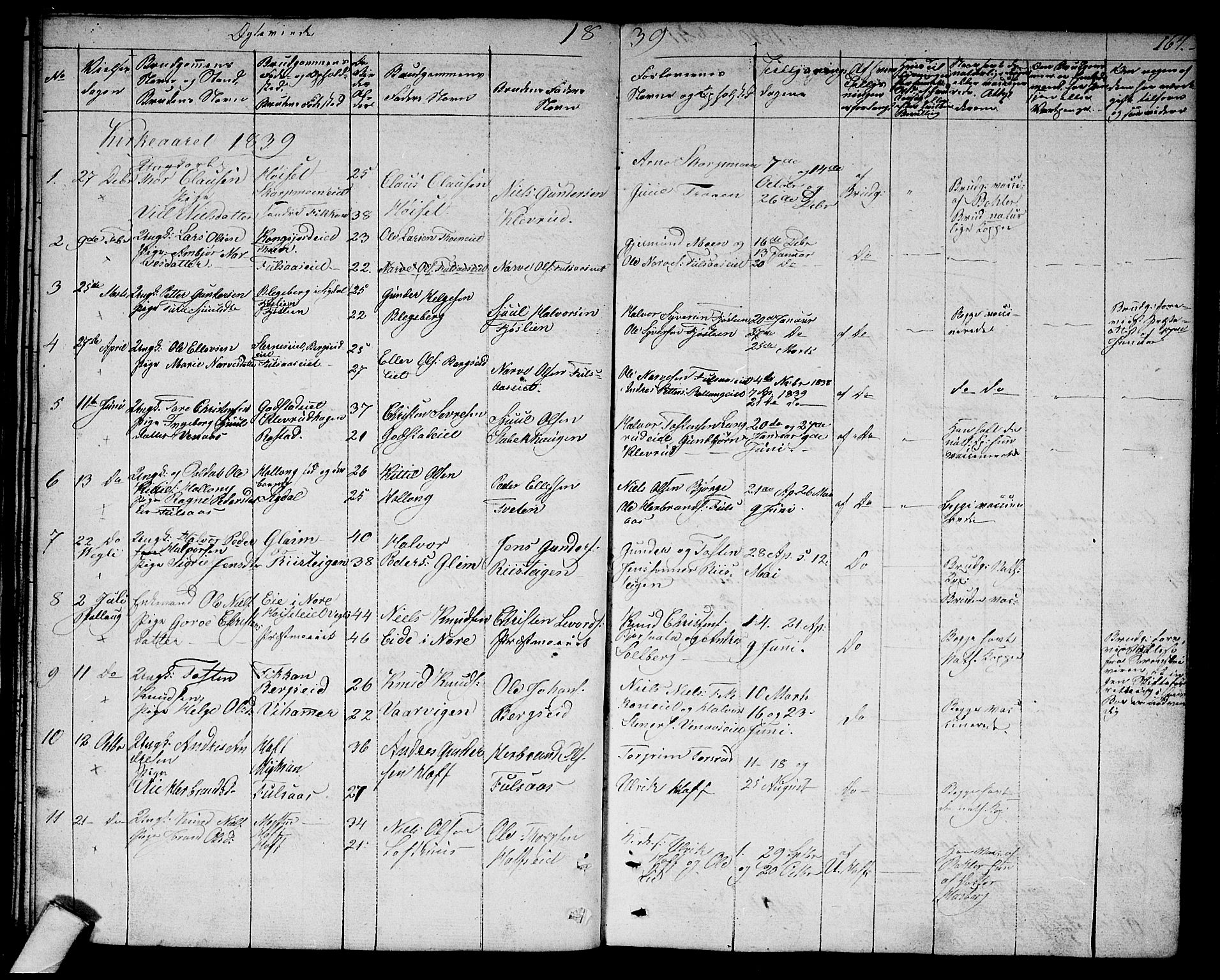 Rollag kirkebøker, SAKO/A-240/G/Ga/L0002: Parish register (copy) no. I 2, 1831-1856, p. 167