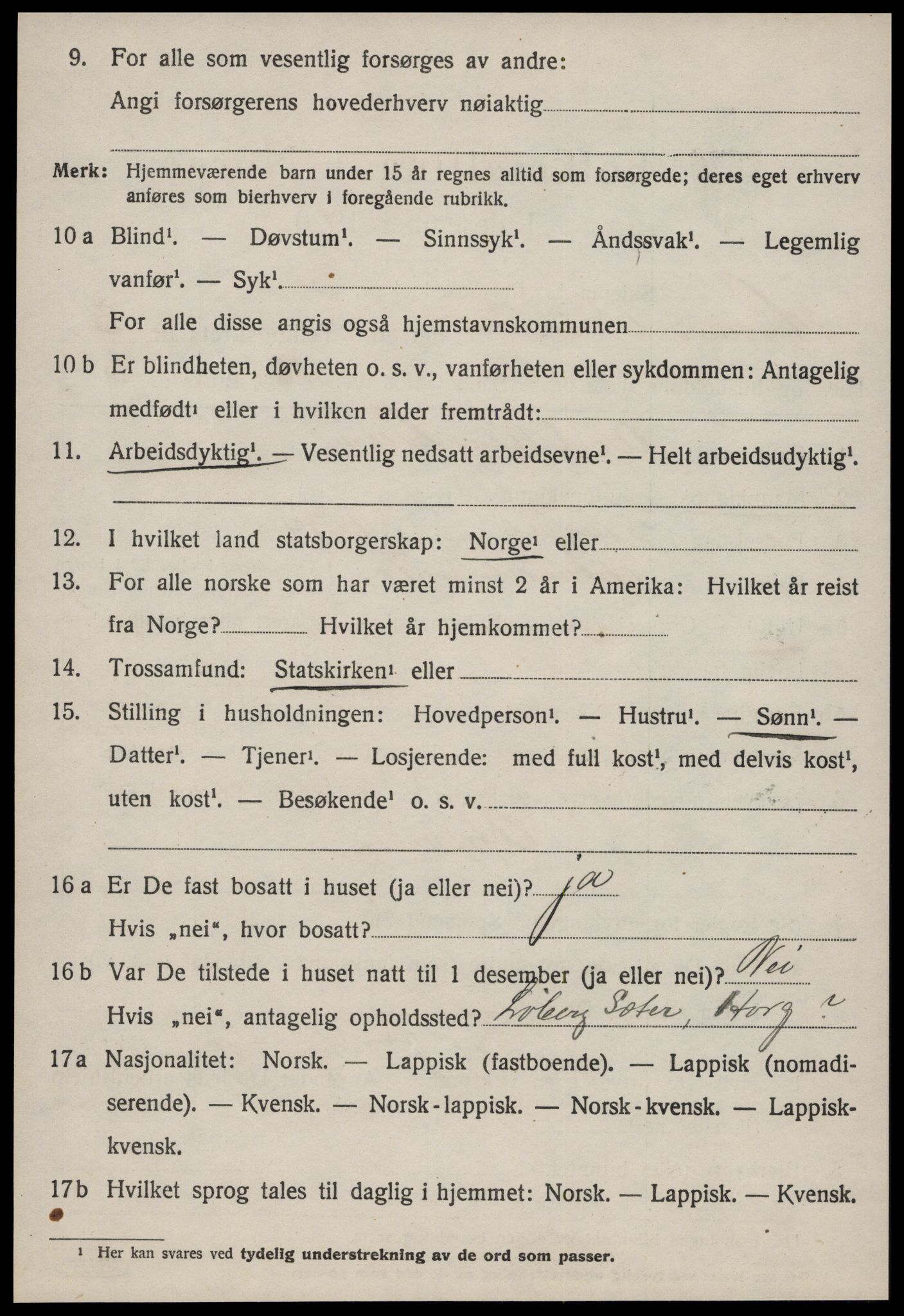 SAT, 1920 census for Hølonda, 1920, p. 1466