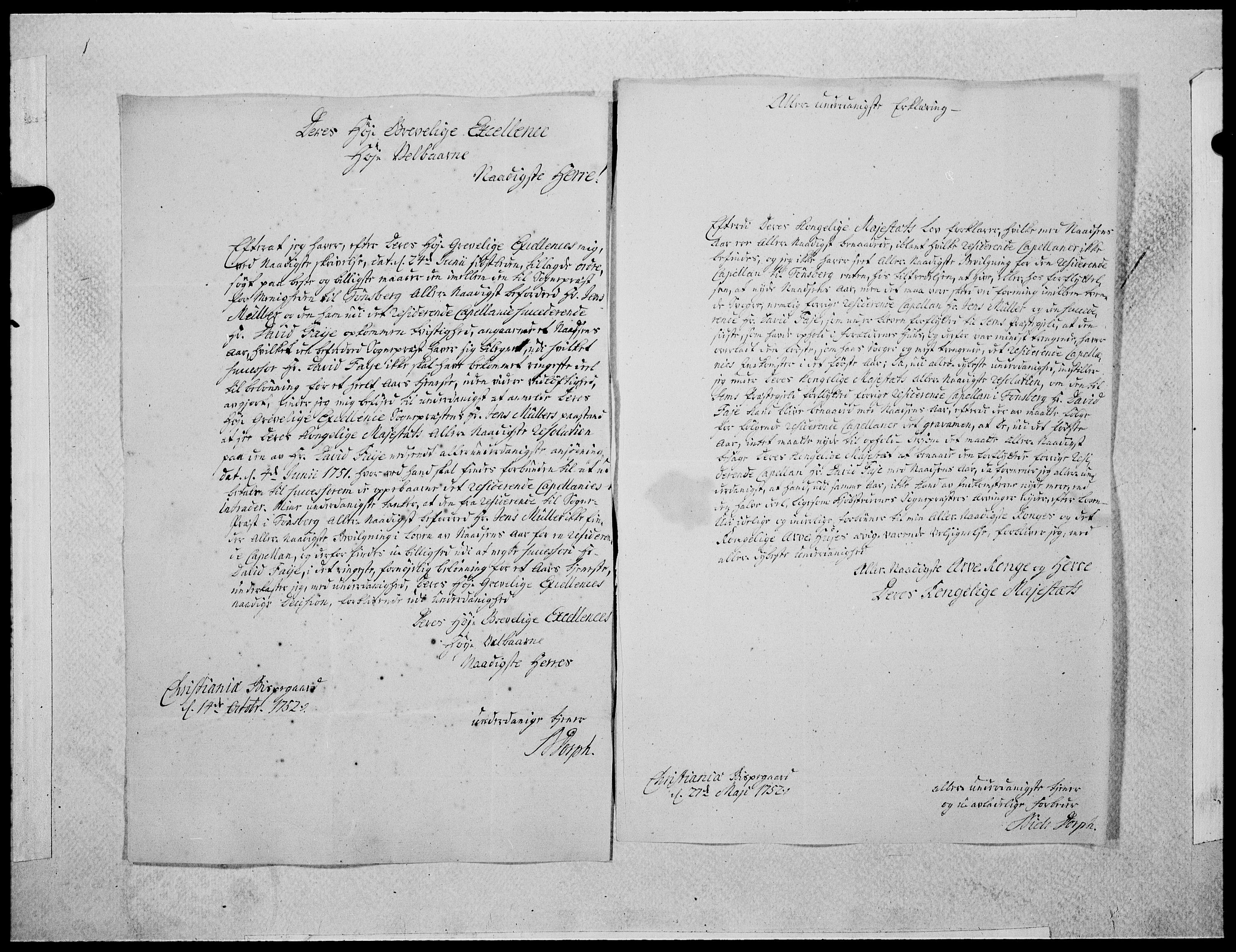 Danske Kanselli 1572-1799, RA/EA-3023/F/Fc/Fcc/Fcca/L0162: Norske innlegg 1572-1799, 1752, p. 377